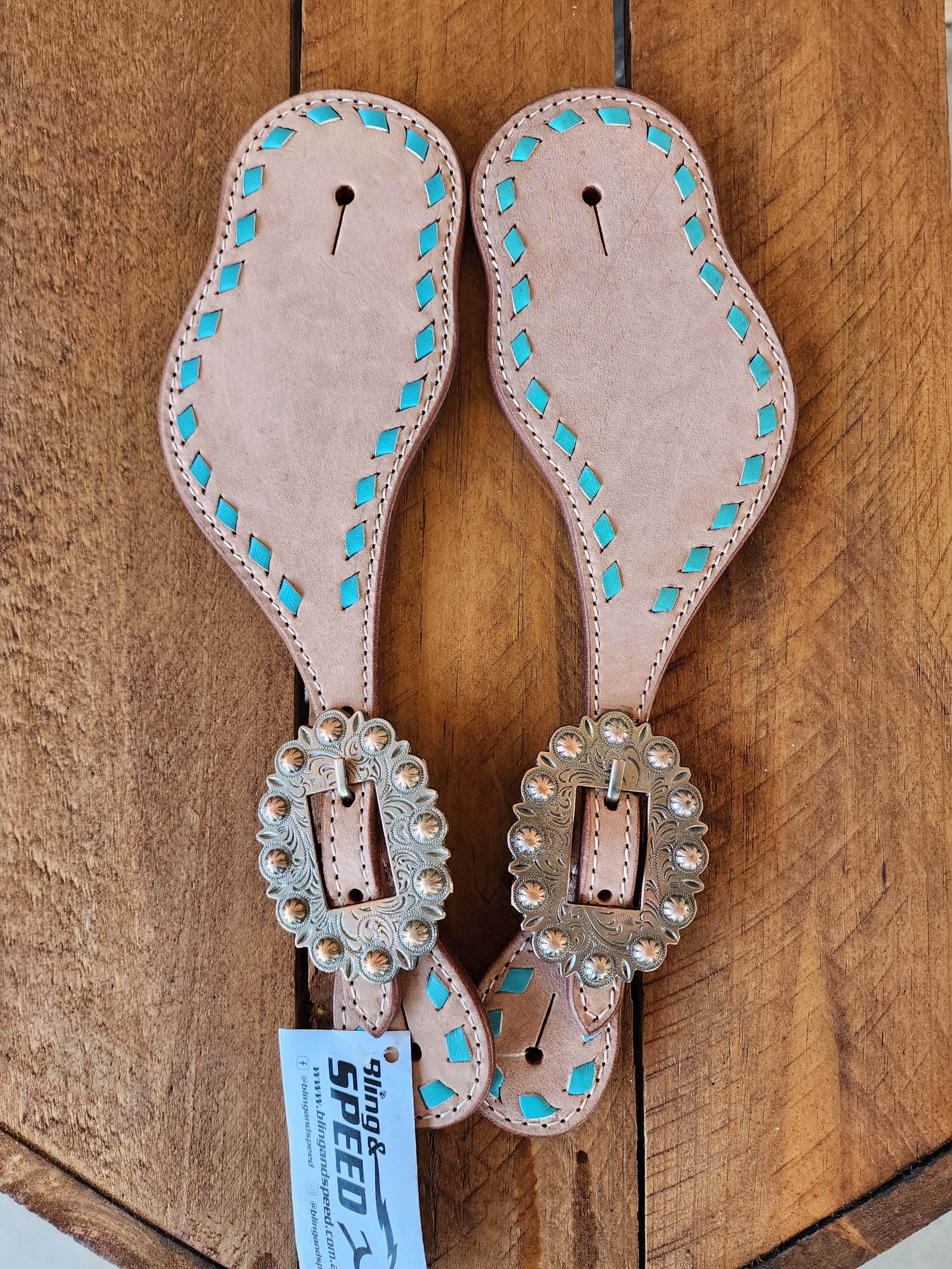 Buckstitched Spur Straps - For lasering or leave plain