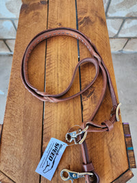 Bling & Speed Twisted Bloodknot Buckstitched Barrel Reins - Pewter