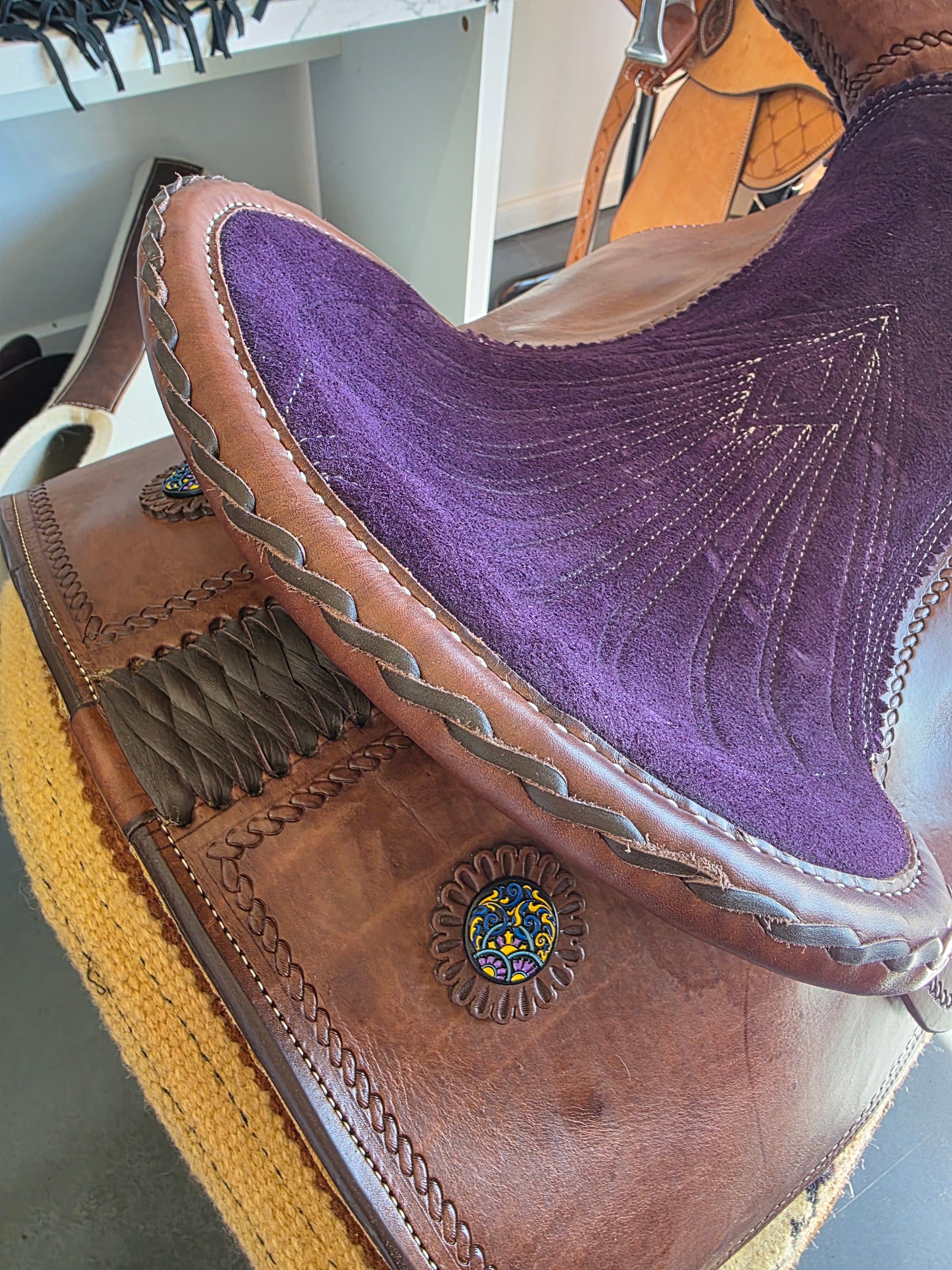 Bling and Speed All Round Western Saddle - 15.5" Seat, FQHB, 6.5" Gullet