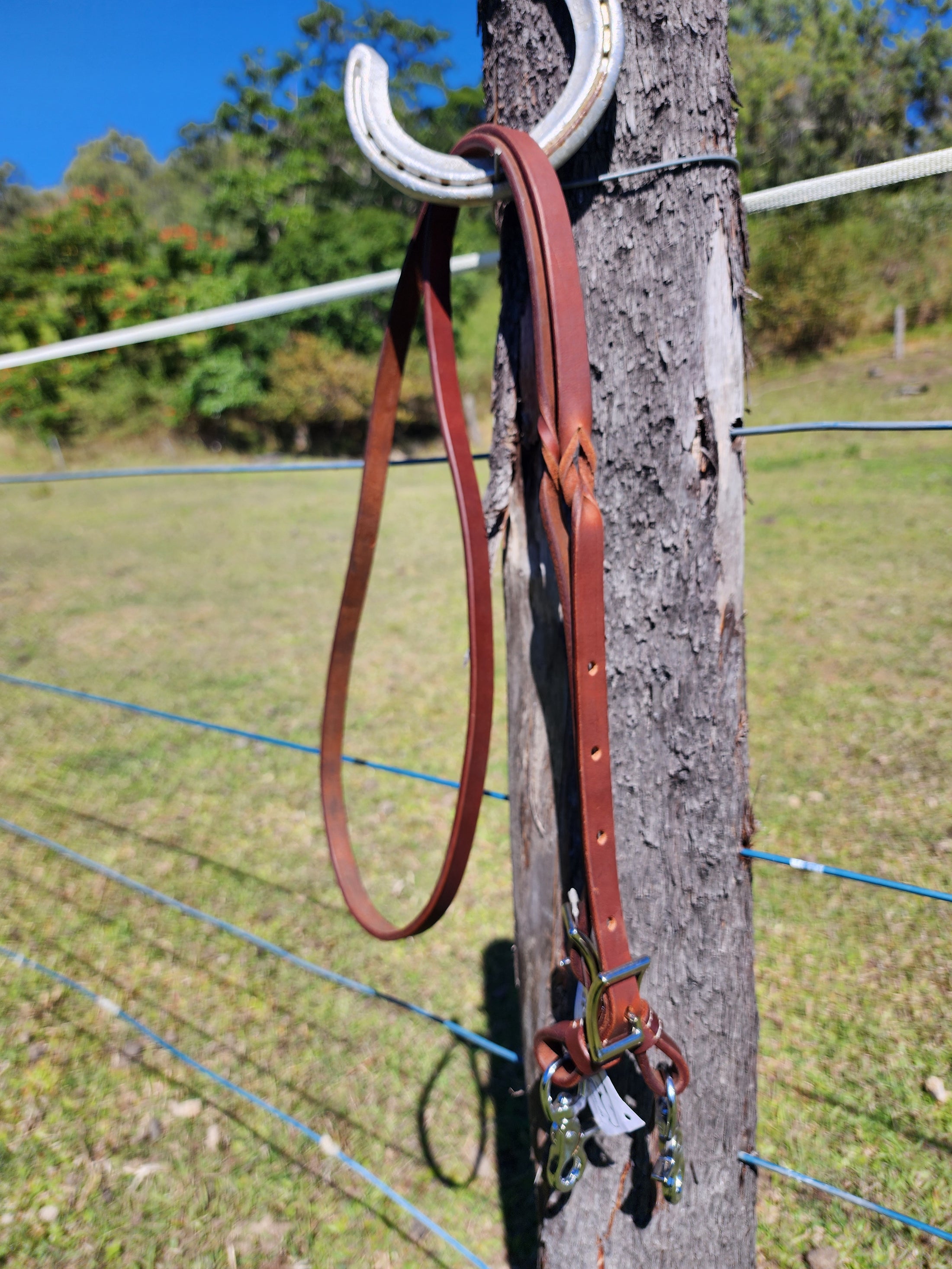 Twisted Bloodknot Leather Barrel Reins