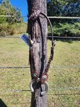 Load image into Gallery viewer, One Ear Plait Bridle with Turquoise Conchos
