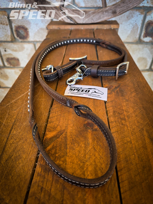 Barrel Reins with Blood Knot Twist and Studs
