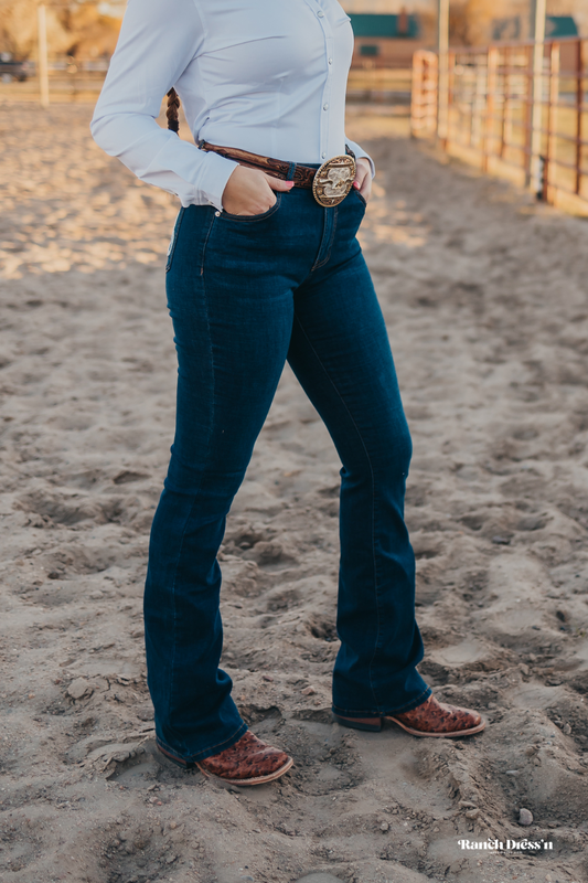 Barrel Pocket Bootcut Denim Jeans (various lengths)