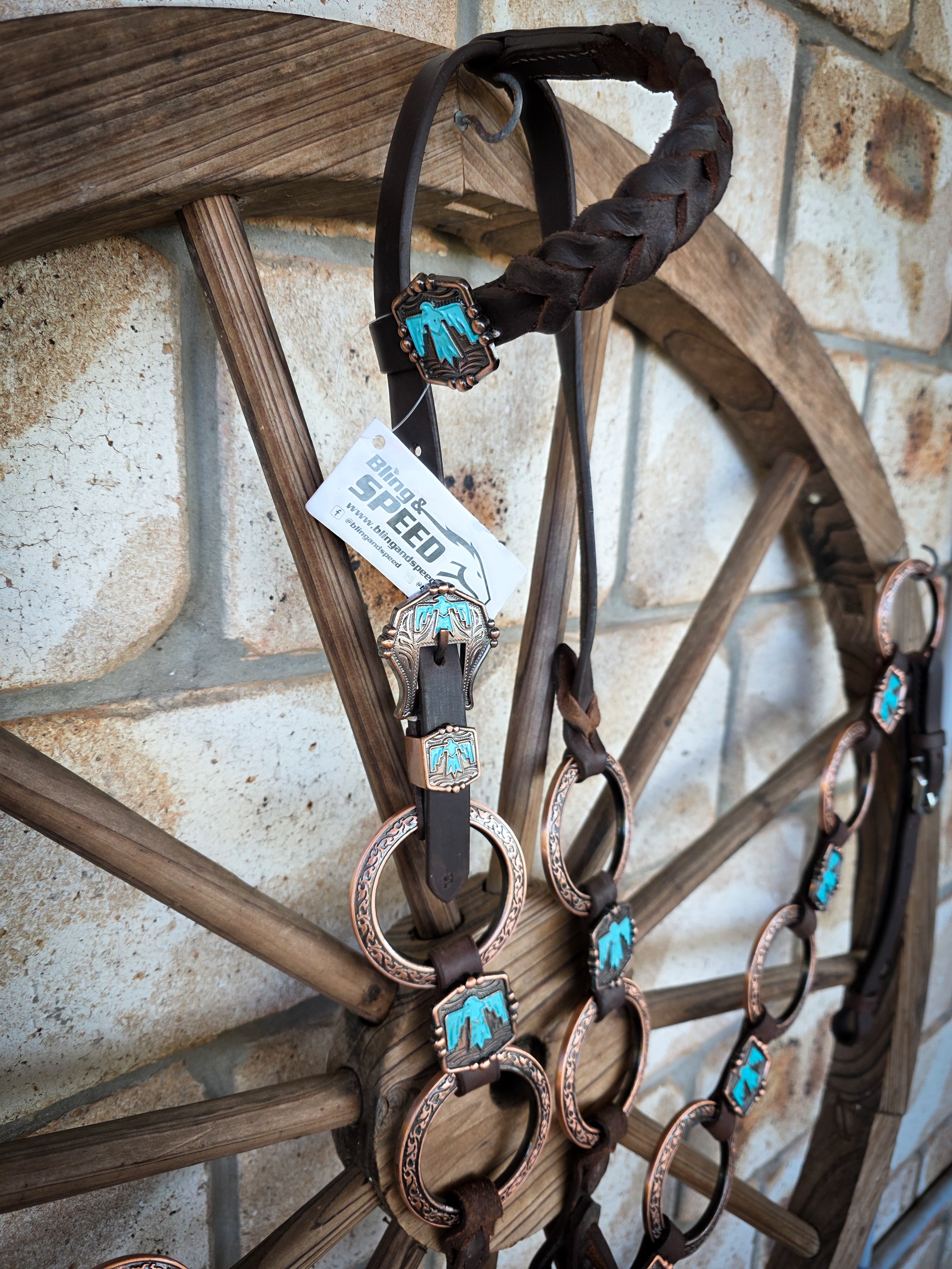 Turquoise Thunderbird Ring Tack Set