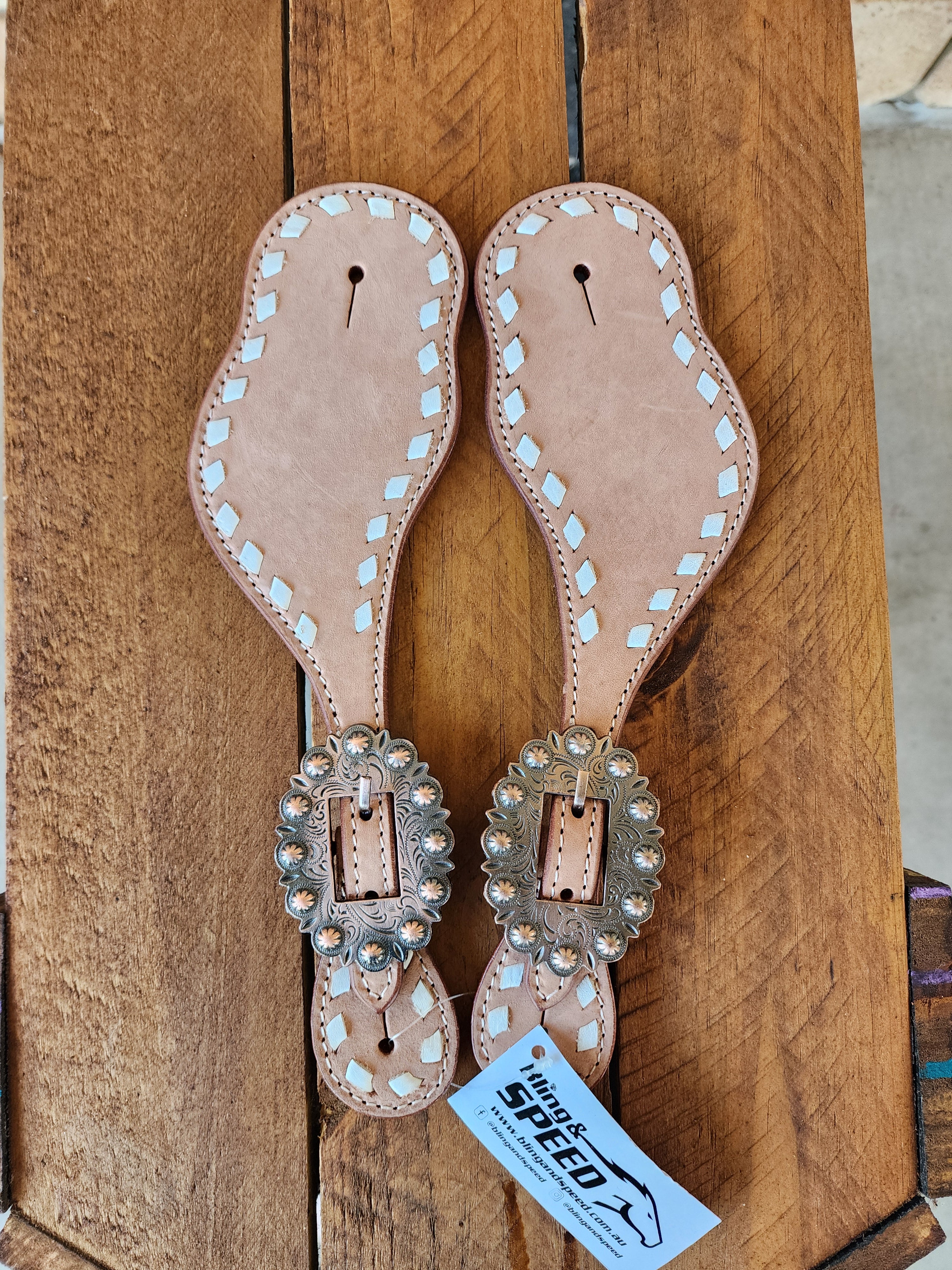 Buckstitched Spur Straps - For lasering or leave plain