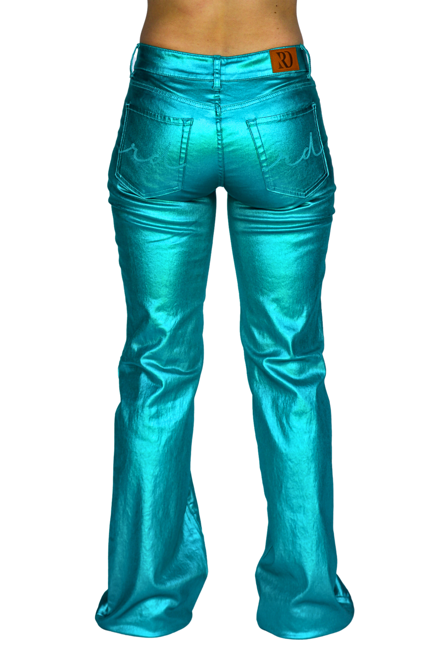 Turquoise Metallic Signature Trouser