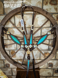 Turquoise Croc Inlay Tack Set