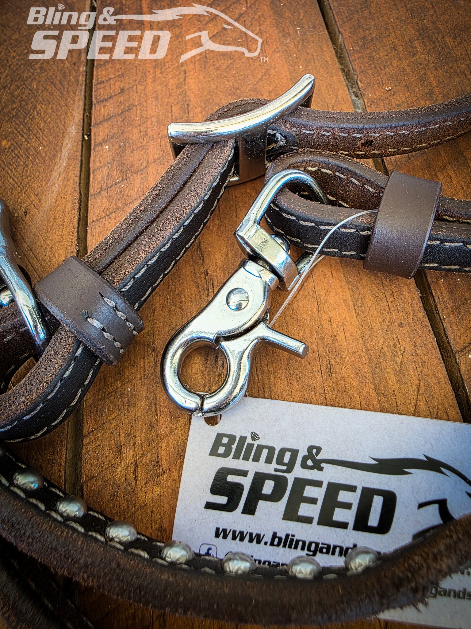 Barrel Reins with Blood Knot Twist and Studs