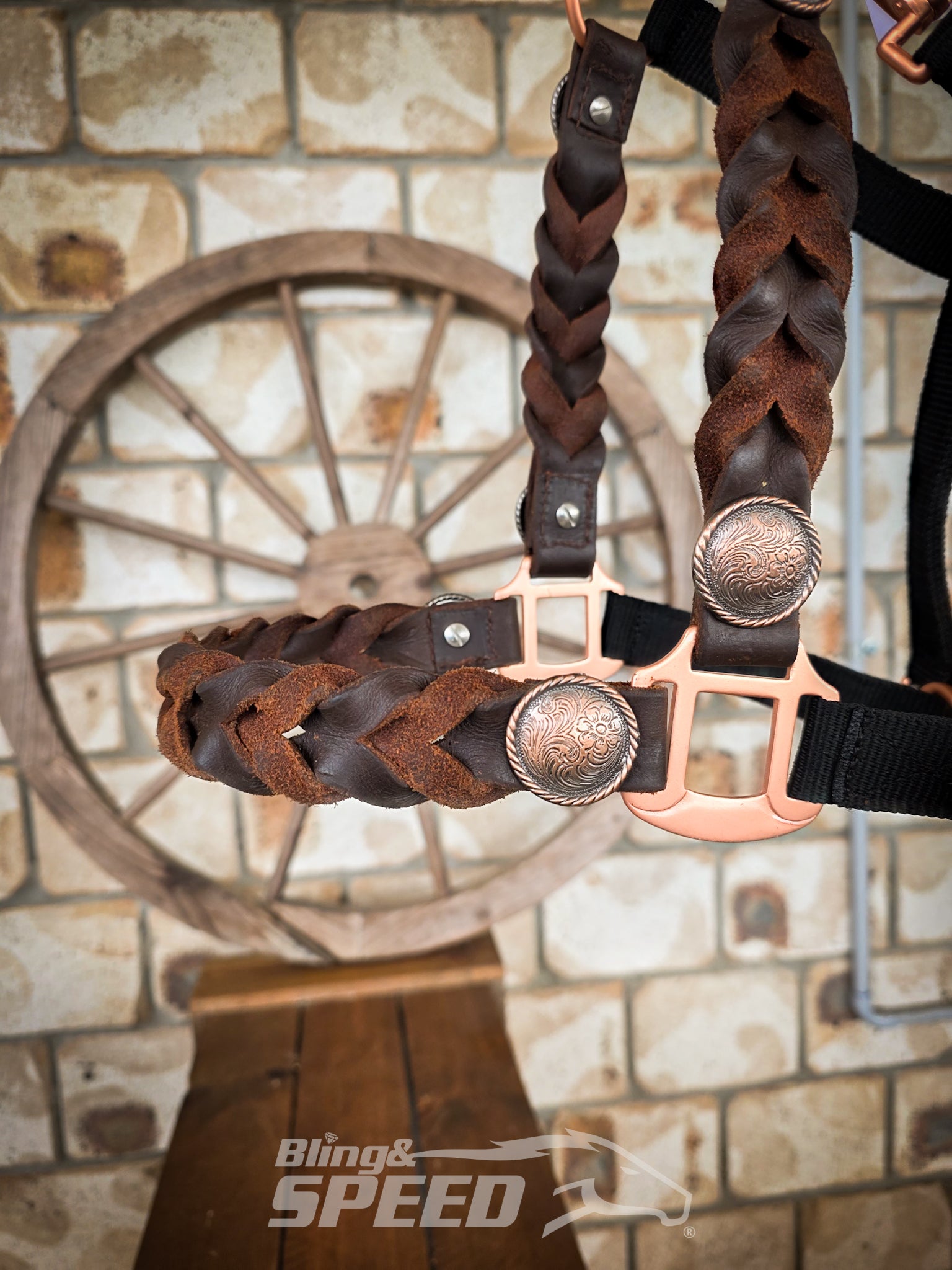 Nylon & Braided Leather Horse Halter