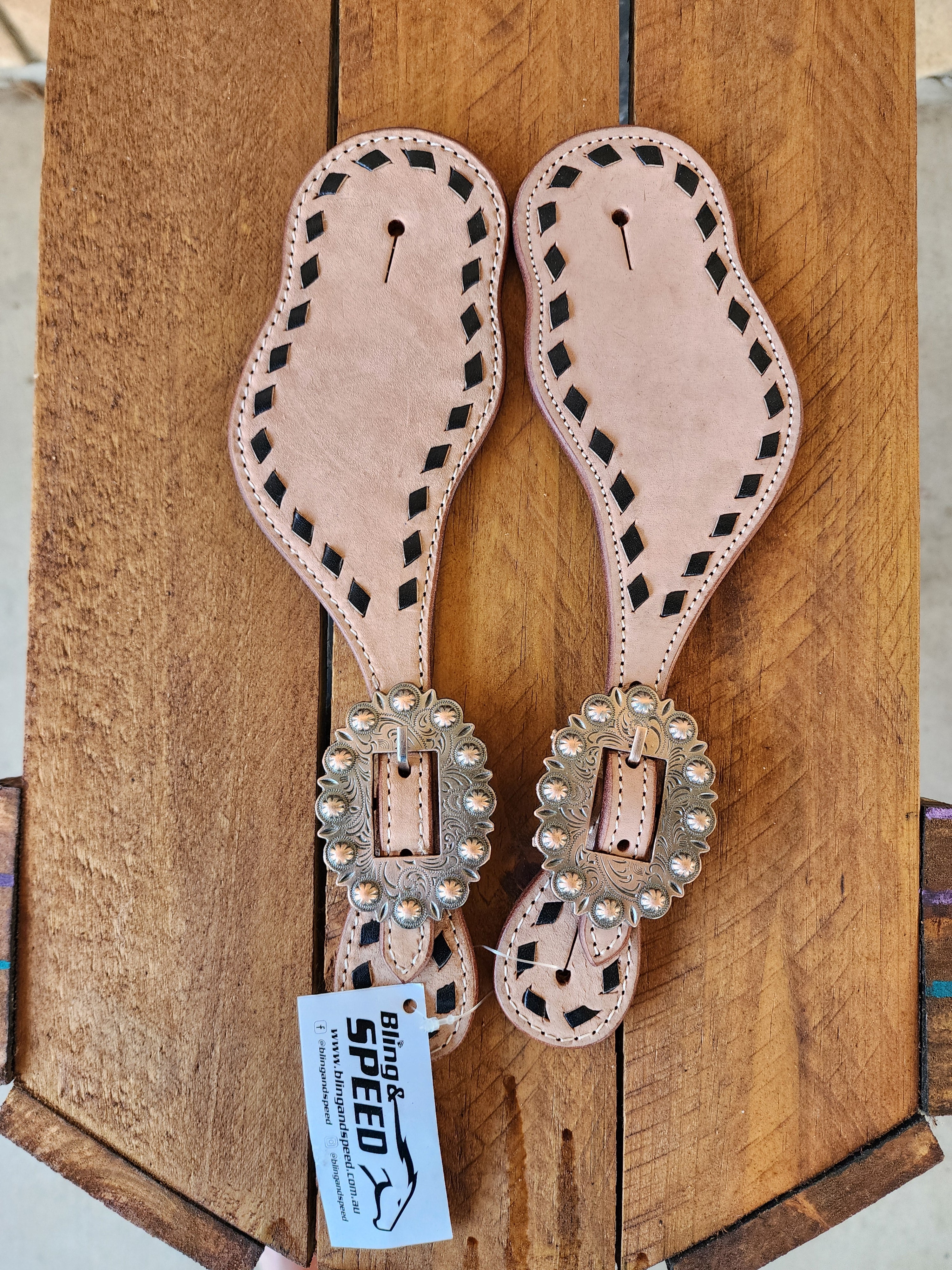 Buckstitched Spur Straps - For lasering or leave plain