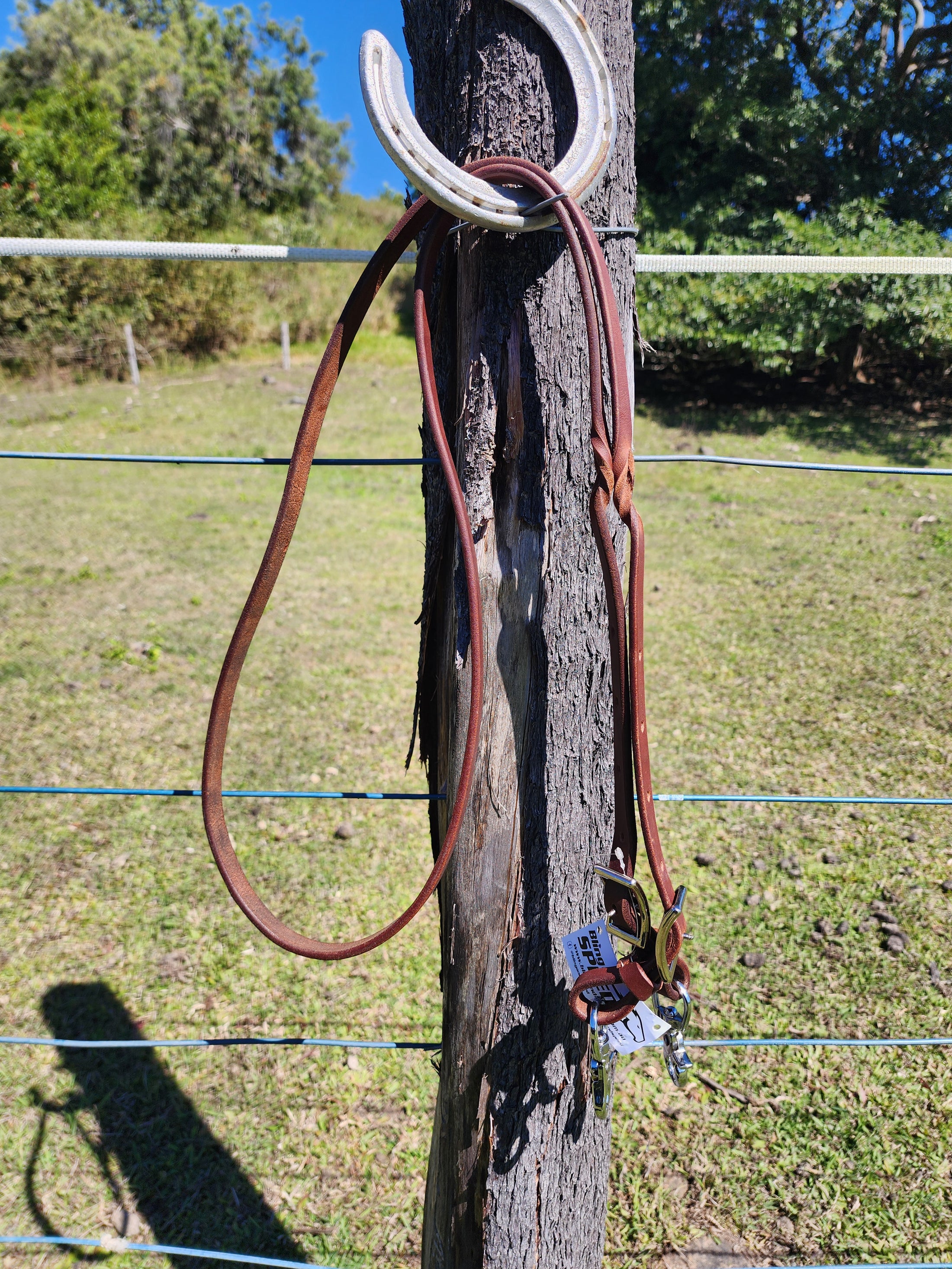 Twisted Bloodknot Leather Barrel Reins