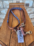 Load image into Gallery viewer, Laced Barrel Reins - Metallic Blue
