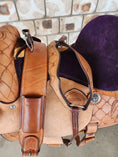 Load image into Gallery viewer, Leather Barrel Saddle - Indigo
