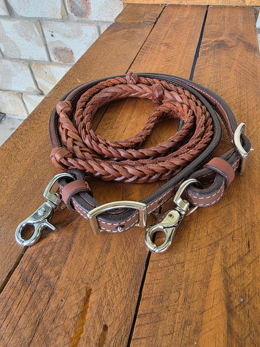 B&S Leather Braided Reins