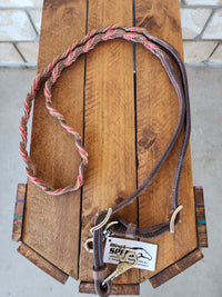 Twisted Bloodknot Barrel Reins - Metallic Red