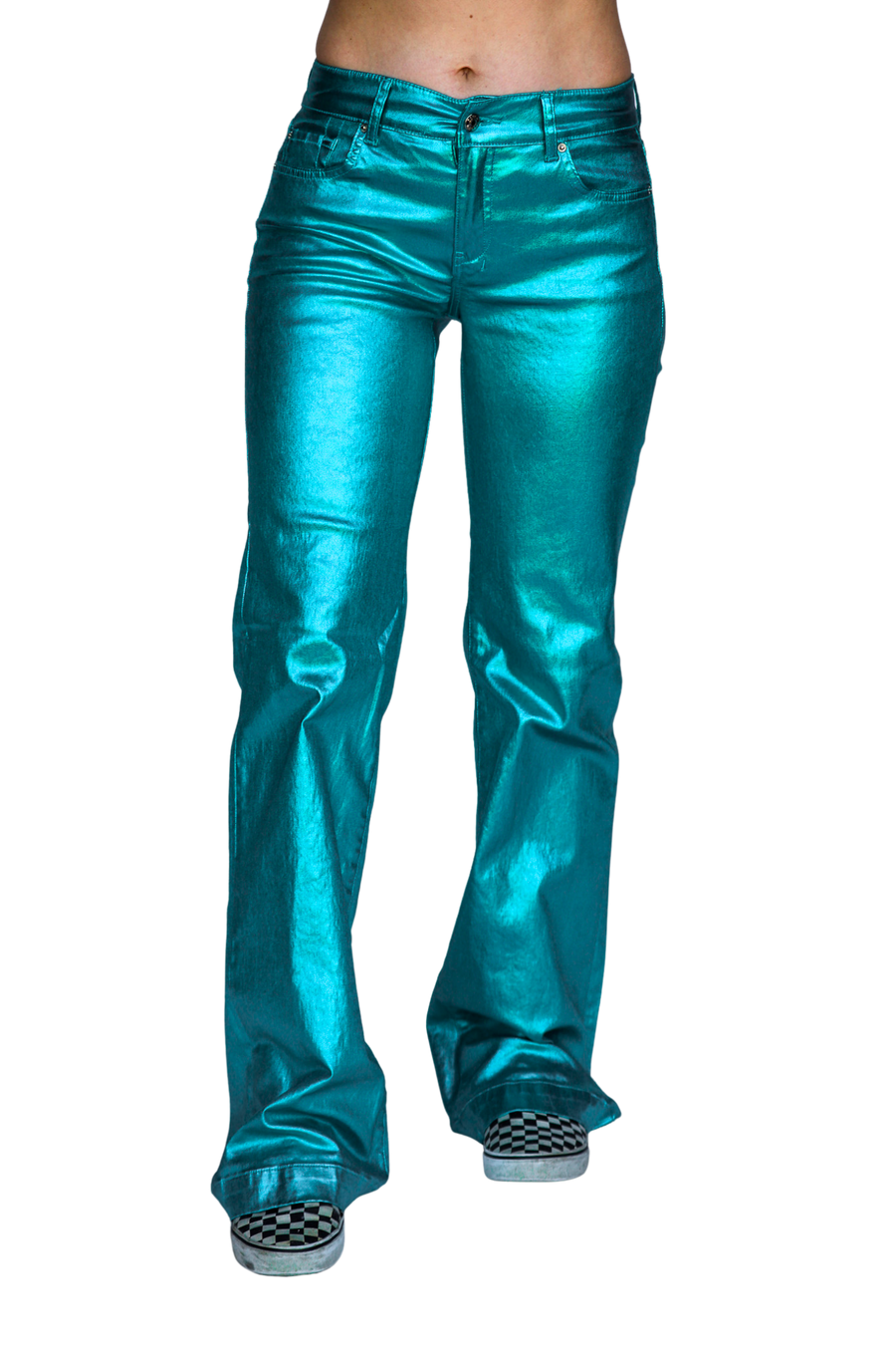 Turquoise Metallic Signature Trouser
