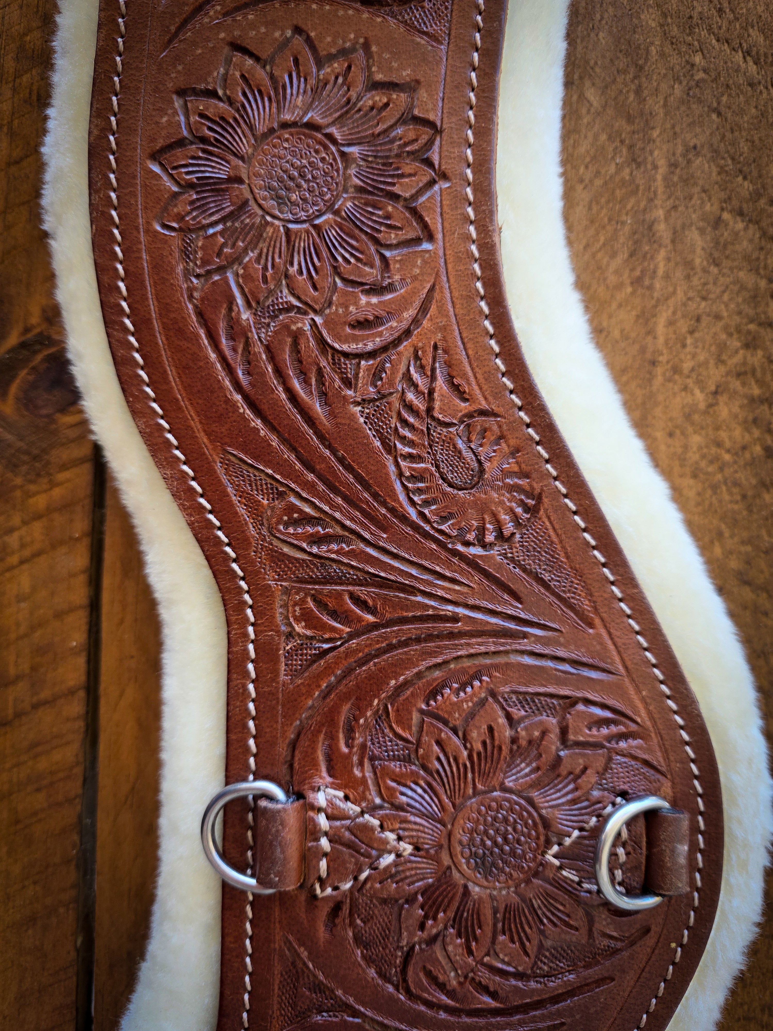 Shoulder Relief Girth with Removable Velcro Synthetic Wool Liner - Various Designs