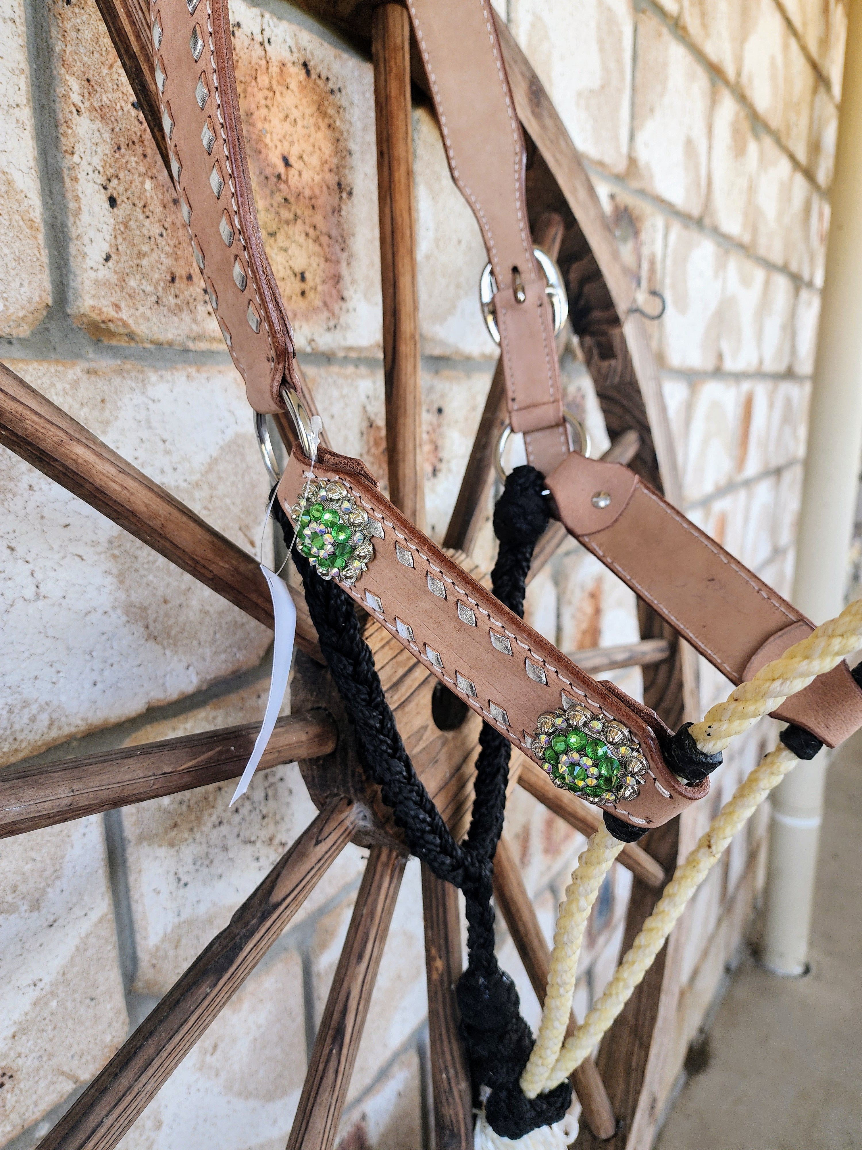 Leather Halter with Rope Noseband