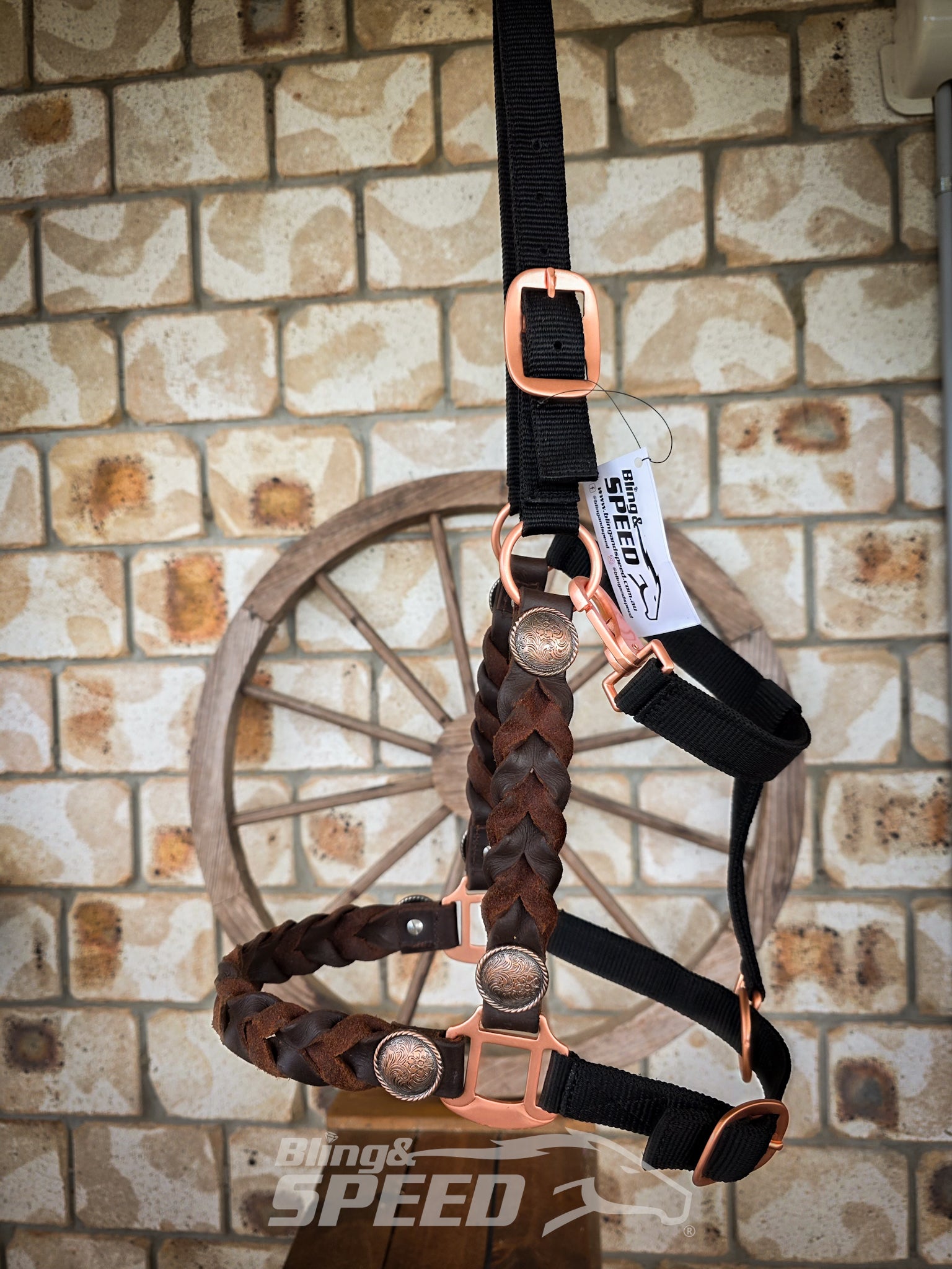Nylon & Braided Leather Horse Halter