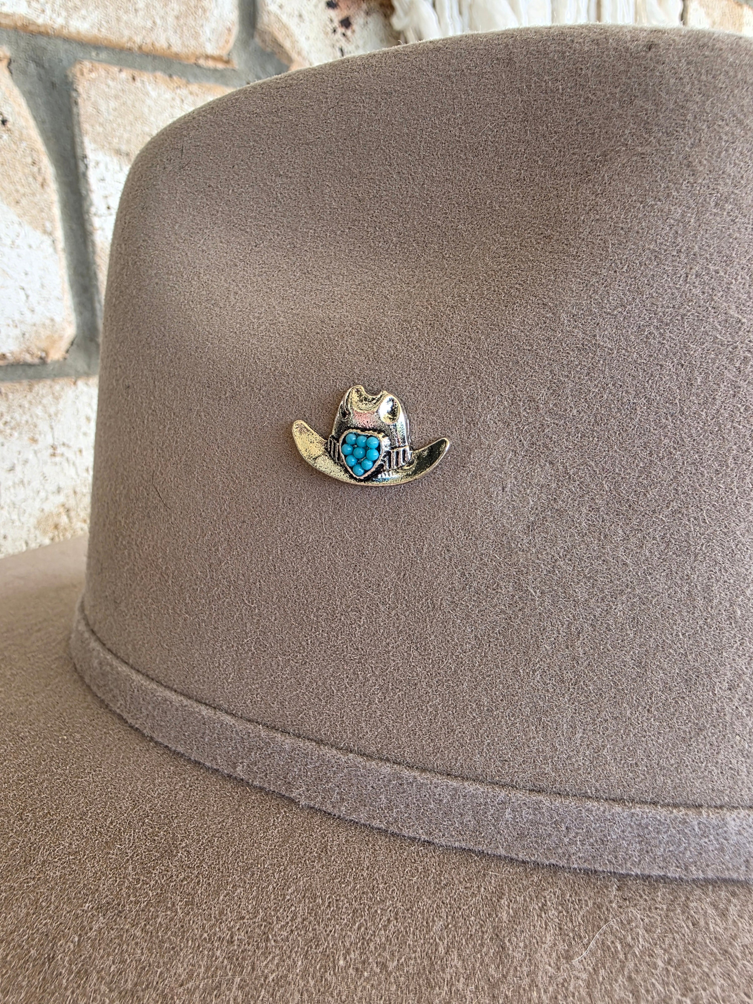Turquoise Hat and Lightning - Enamel Hat Pin
