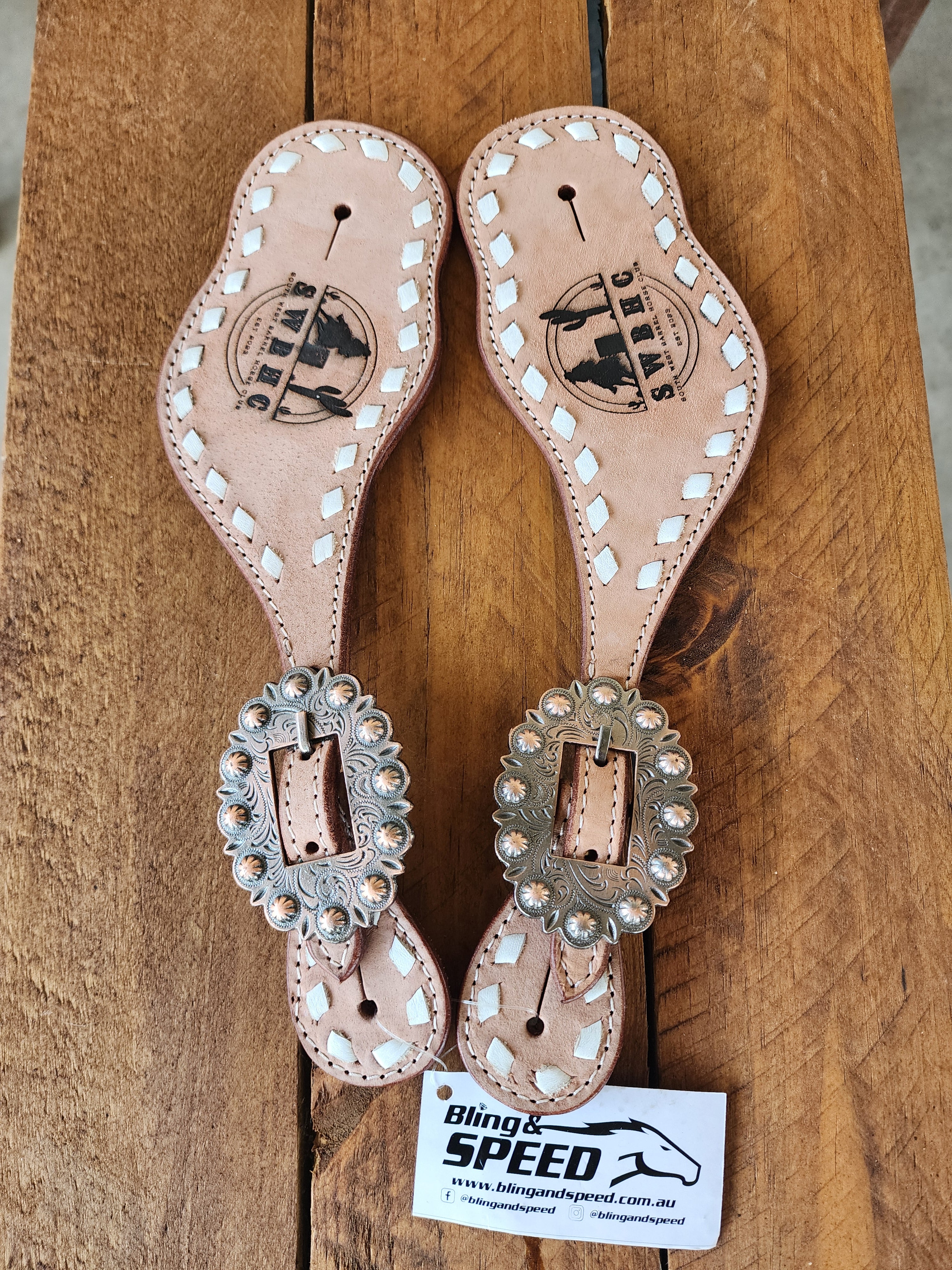 Buckstitched Spur Straps - For lasering or leave plain