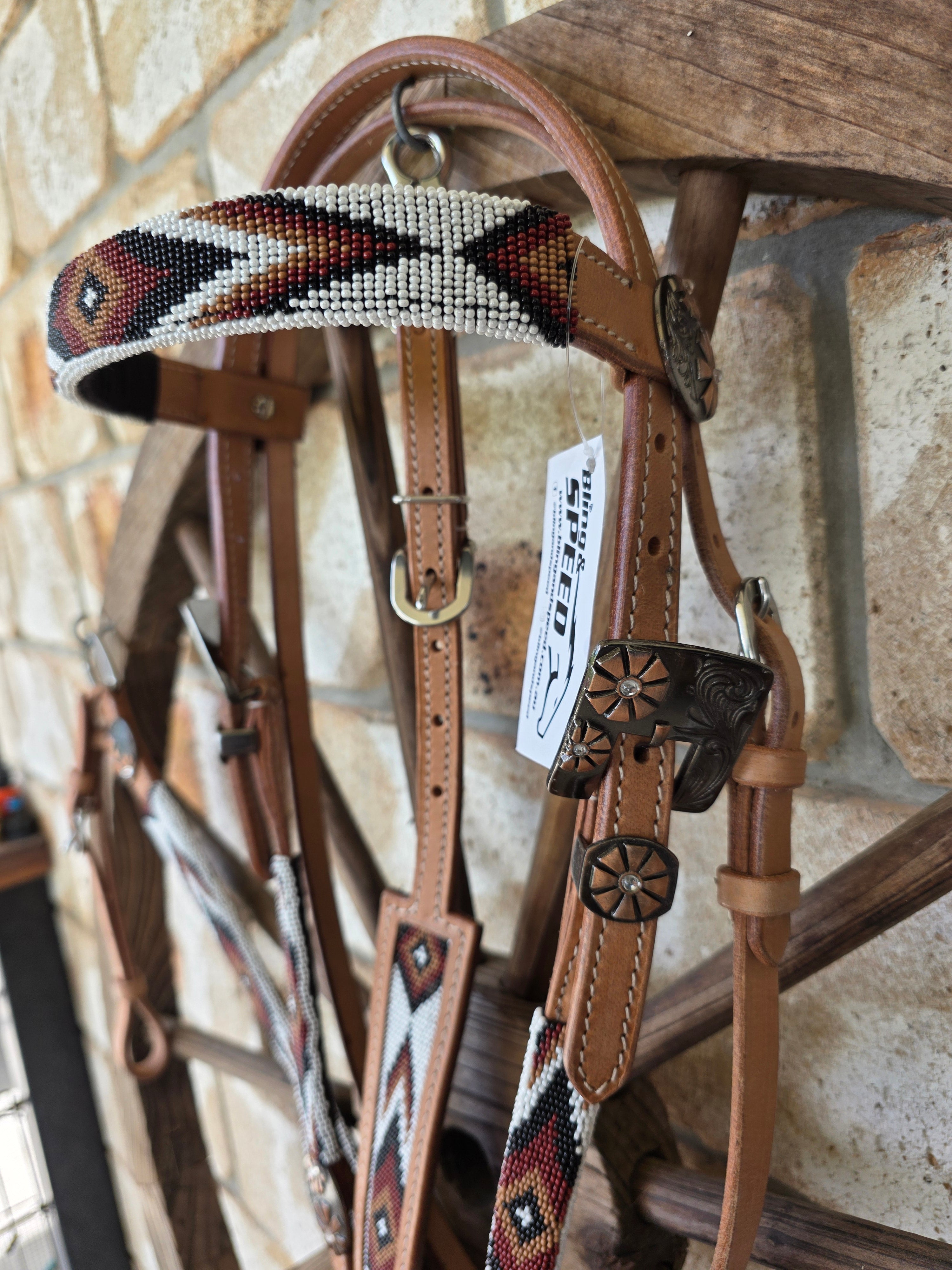 Beaded Outback Breastcollar, Bridle and Wither strap Set