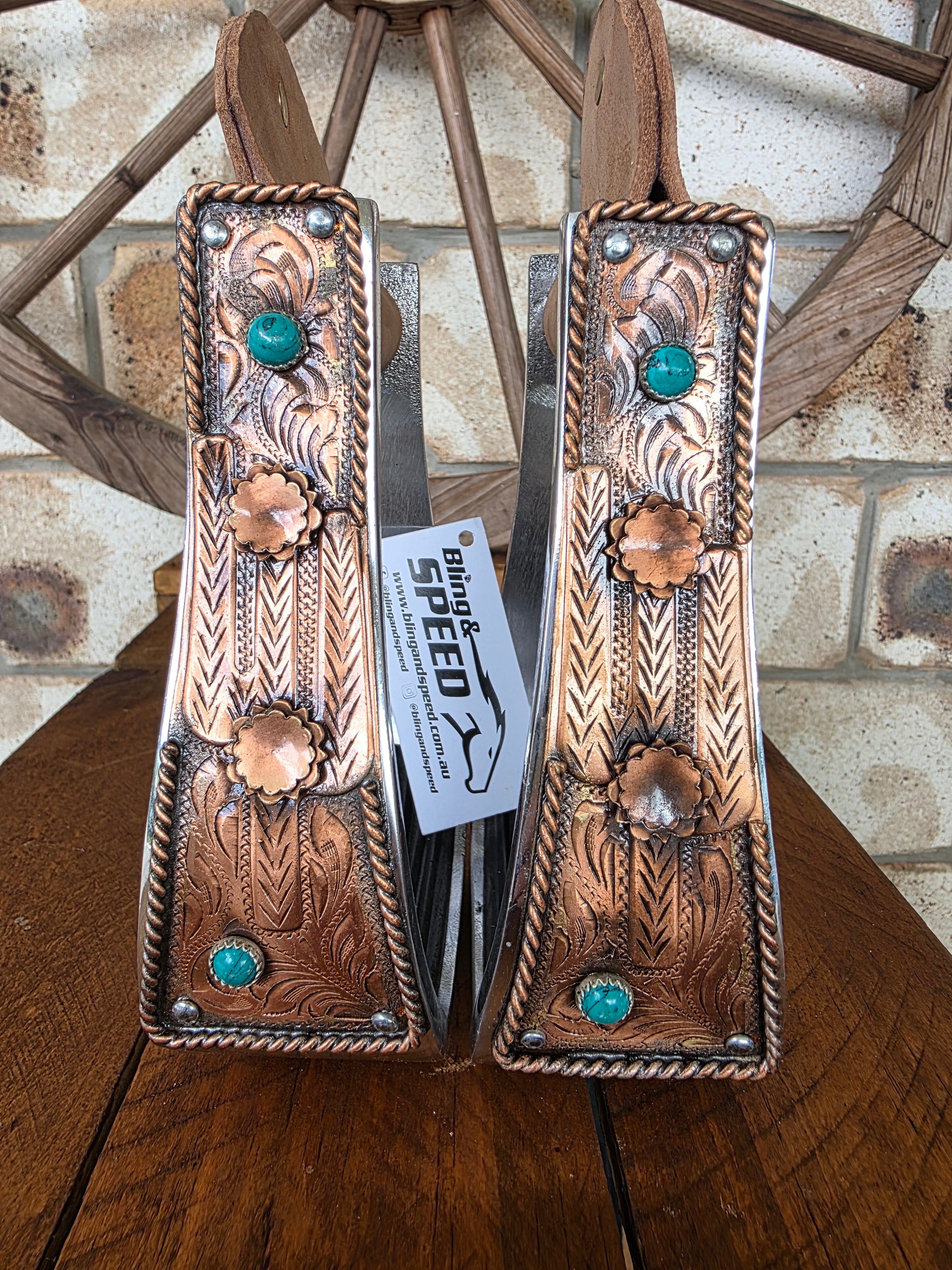Copper Cactus Stirrups