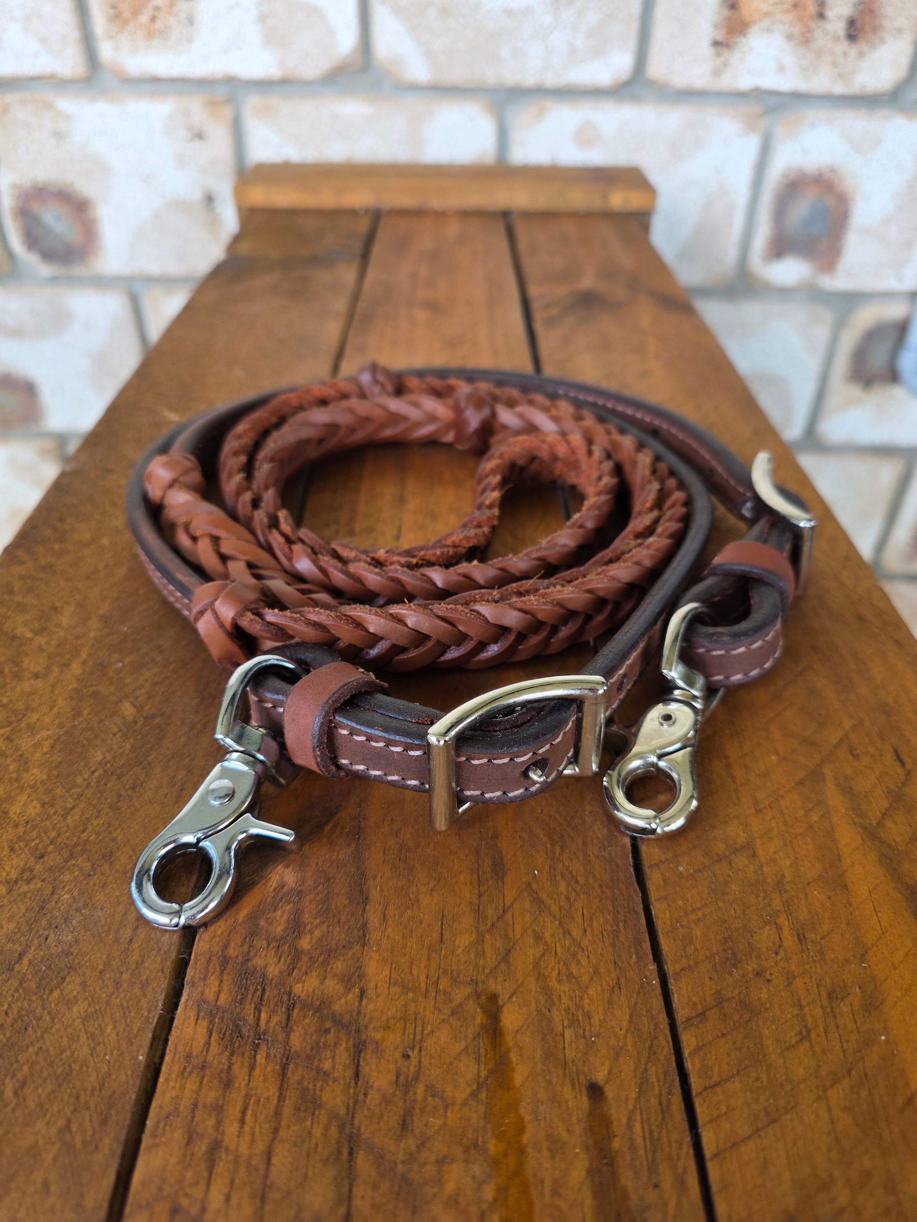 B&S Leather Braided Reins