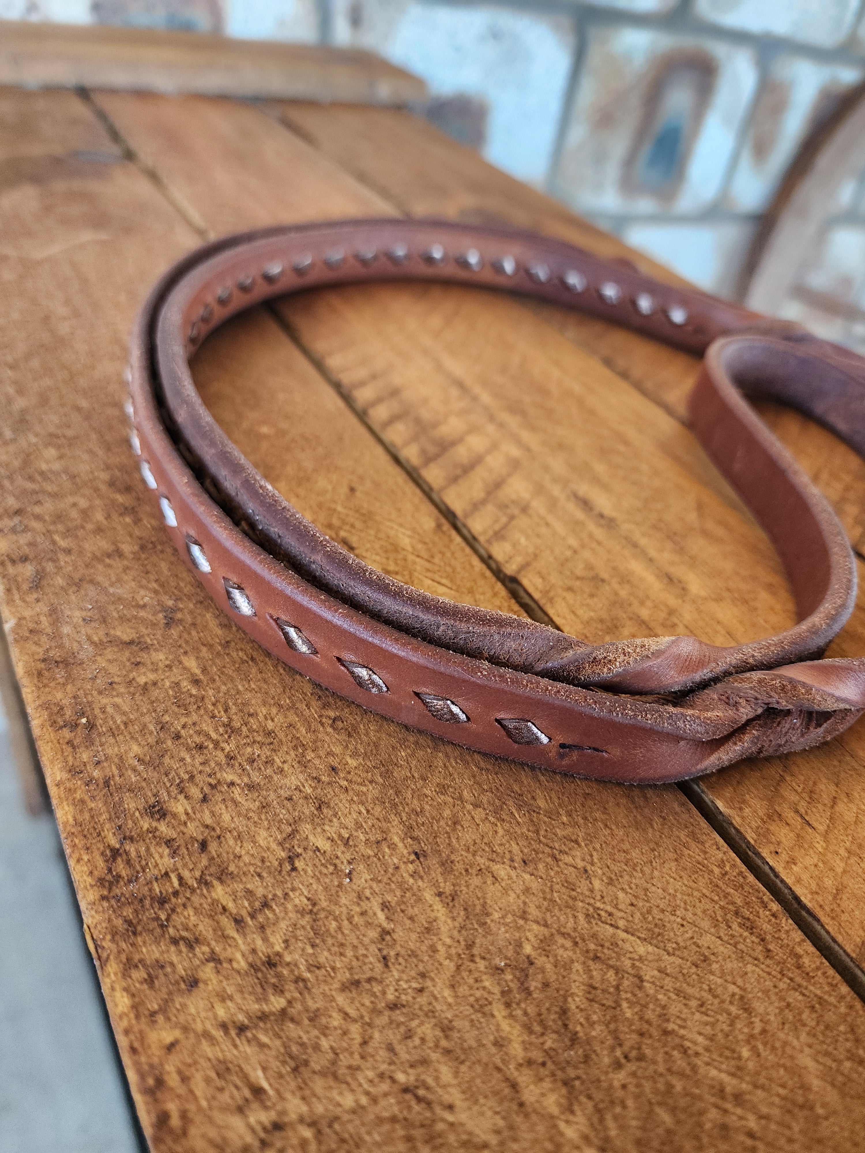 Bling & Speed Twisted Bloodknot Buckstitched Barrel Reins - Pewter