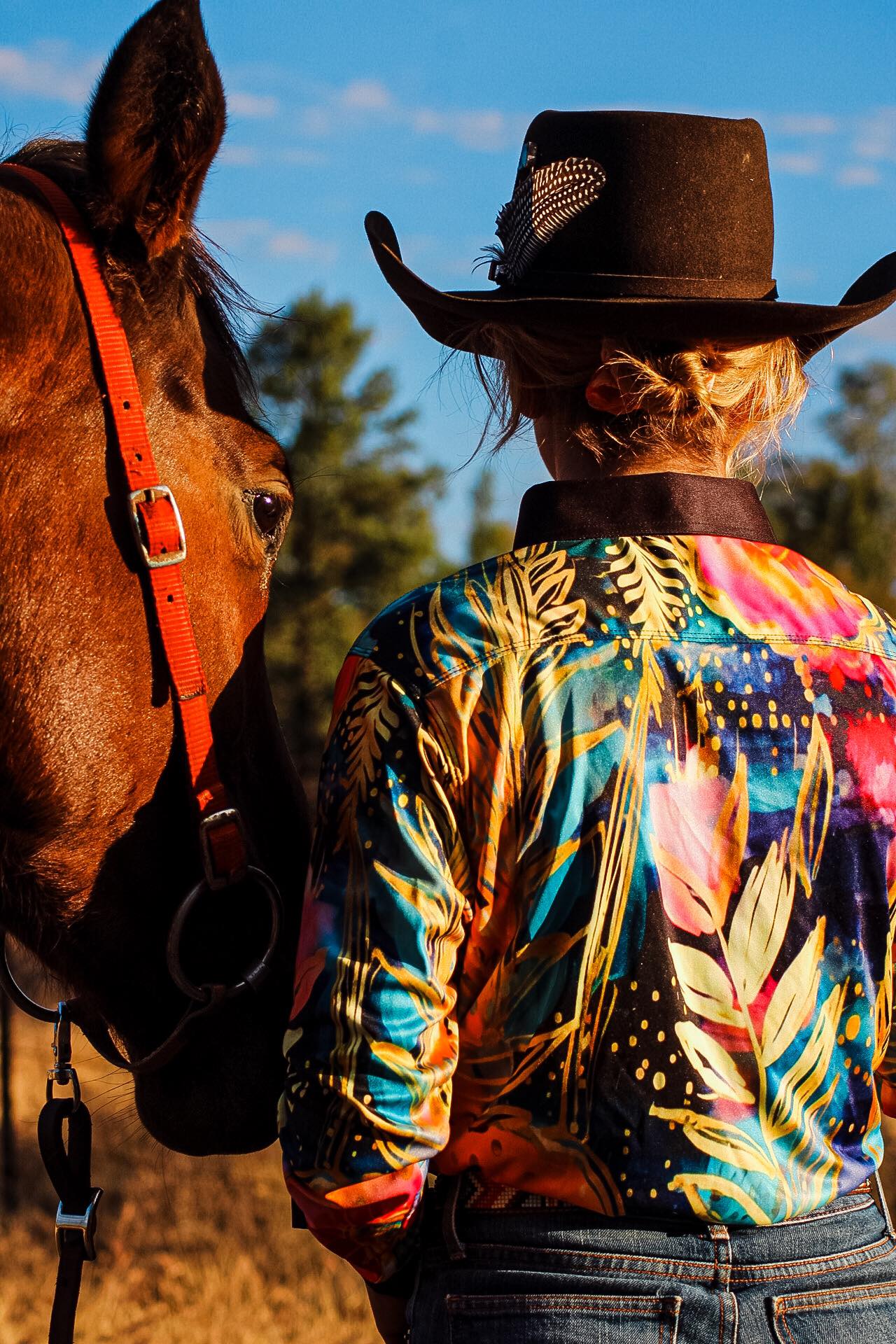 Black and Gold Flower Arena Shirt