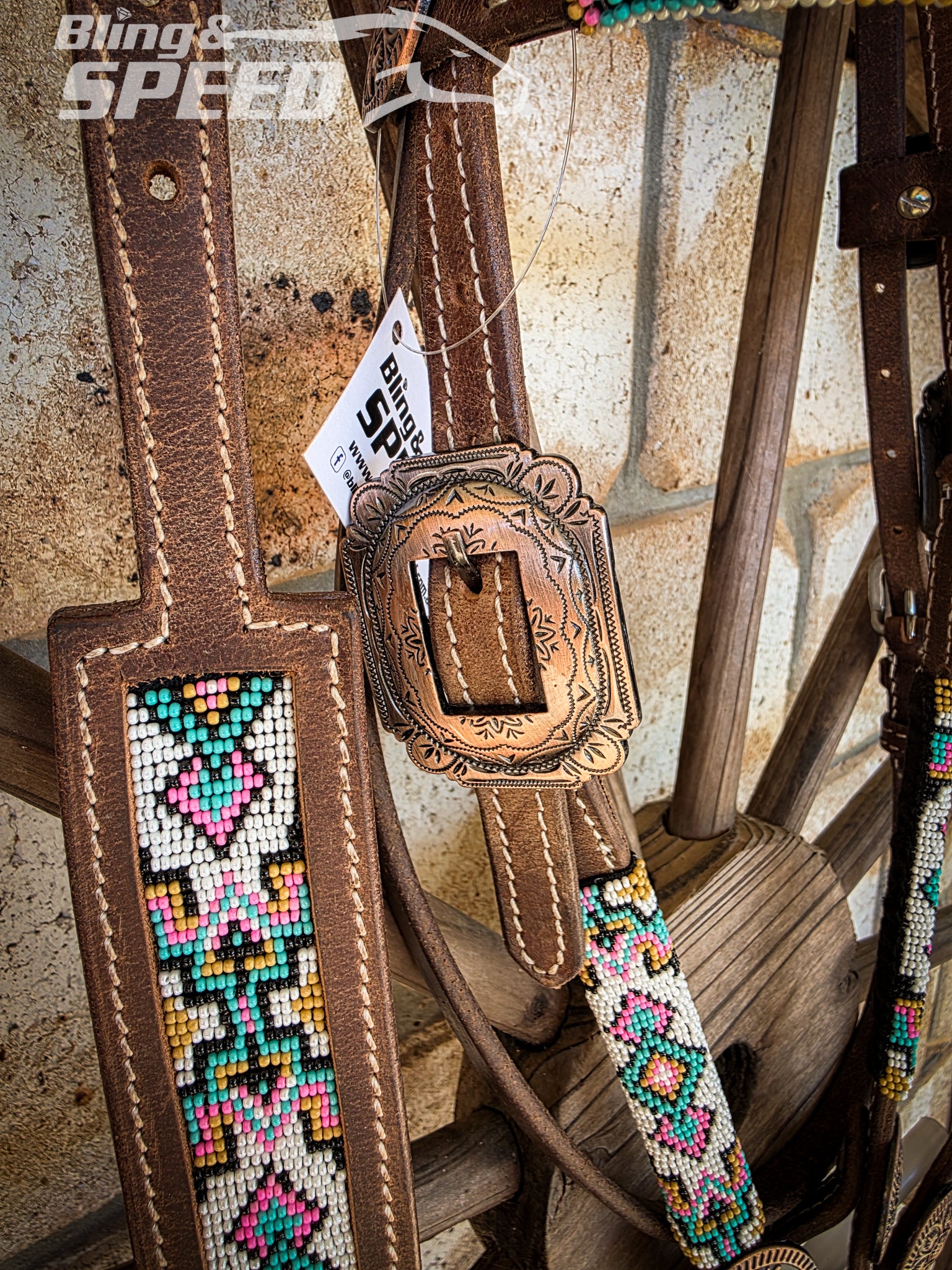 Pink Beaded Tack Set