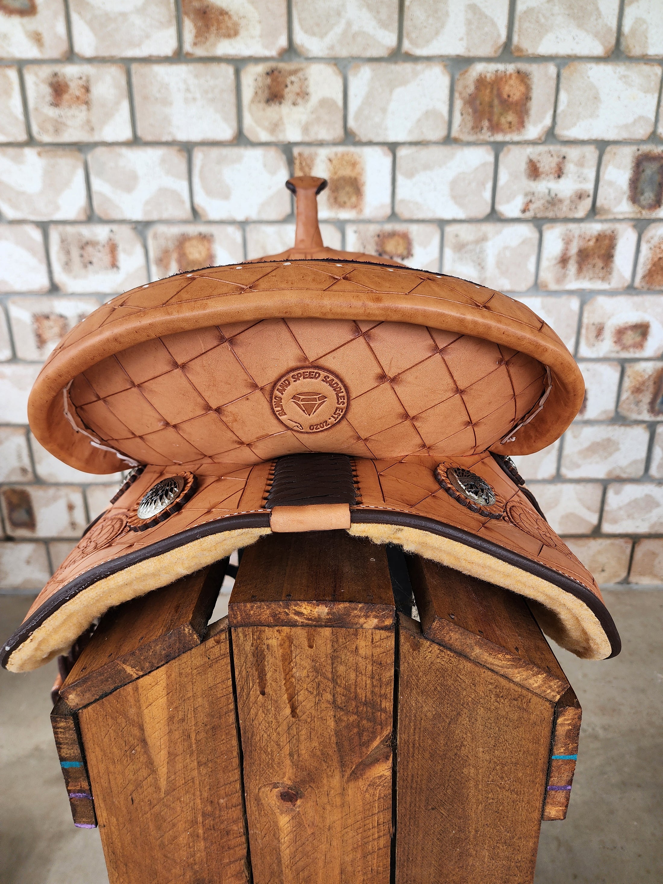 Leather Barrel Saddle - Indigo