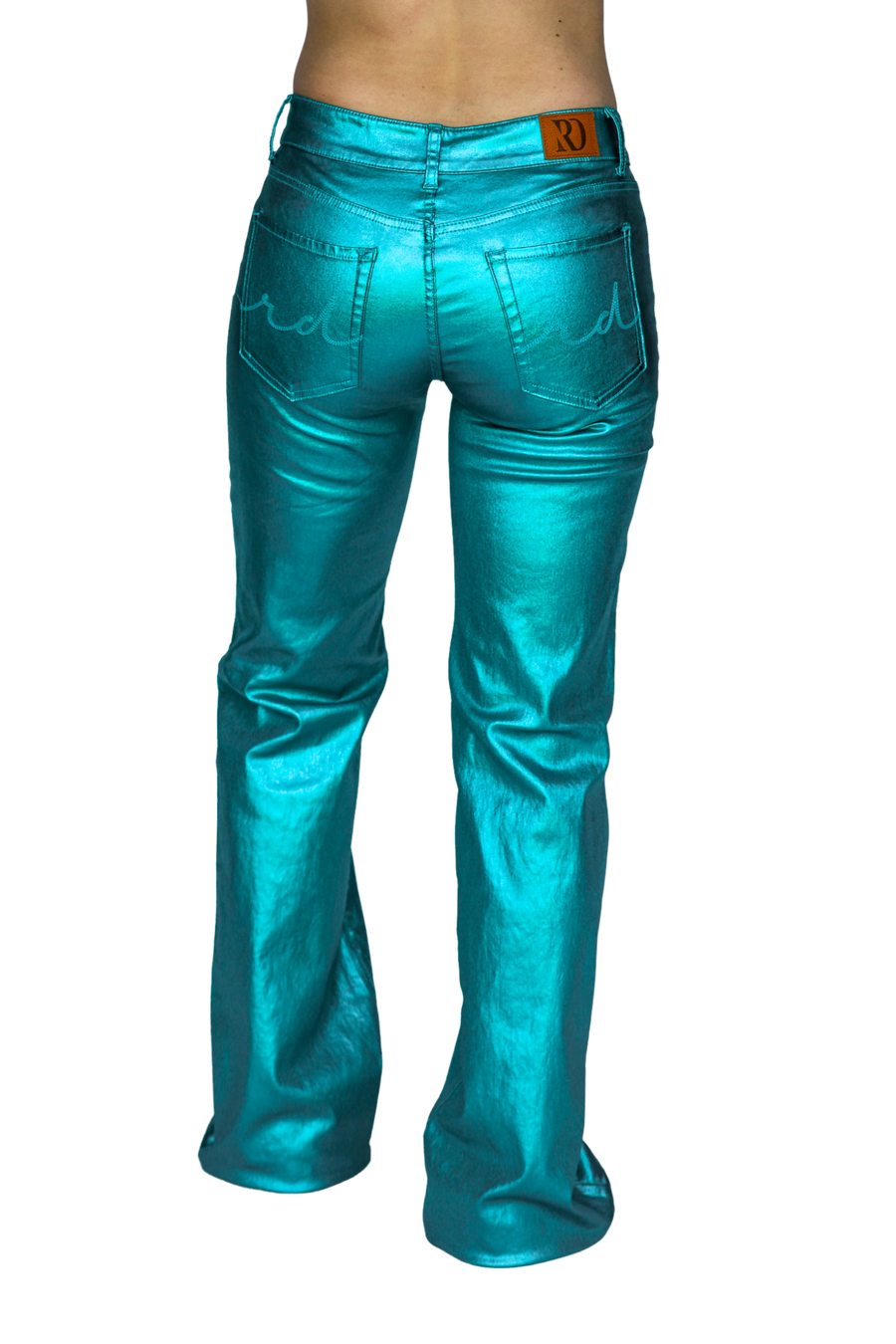 Turquoise Metallic Signature Trouser