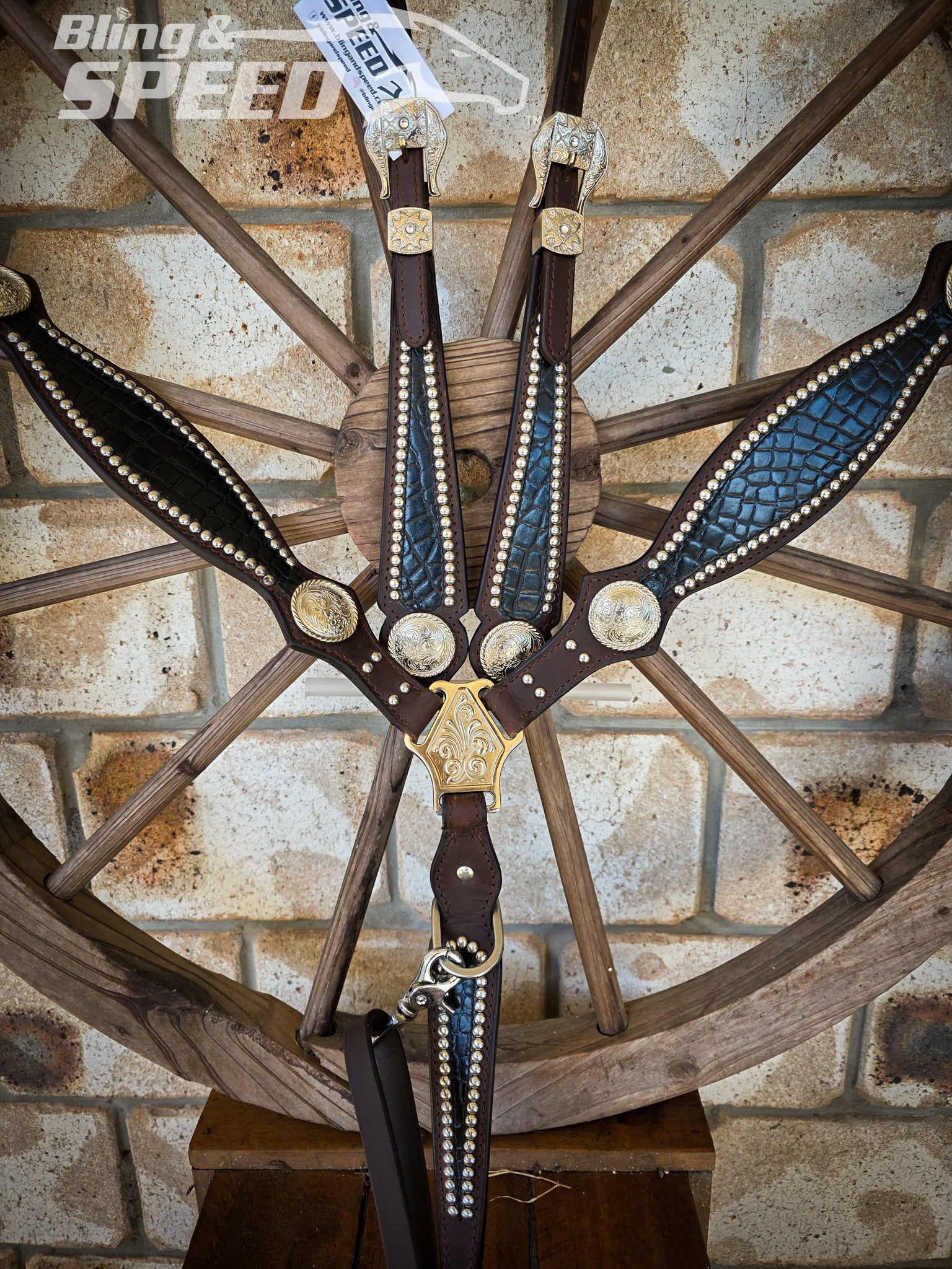 Black Croc Inlay Tack Set