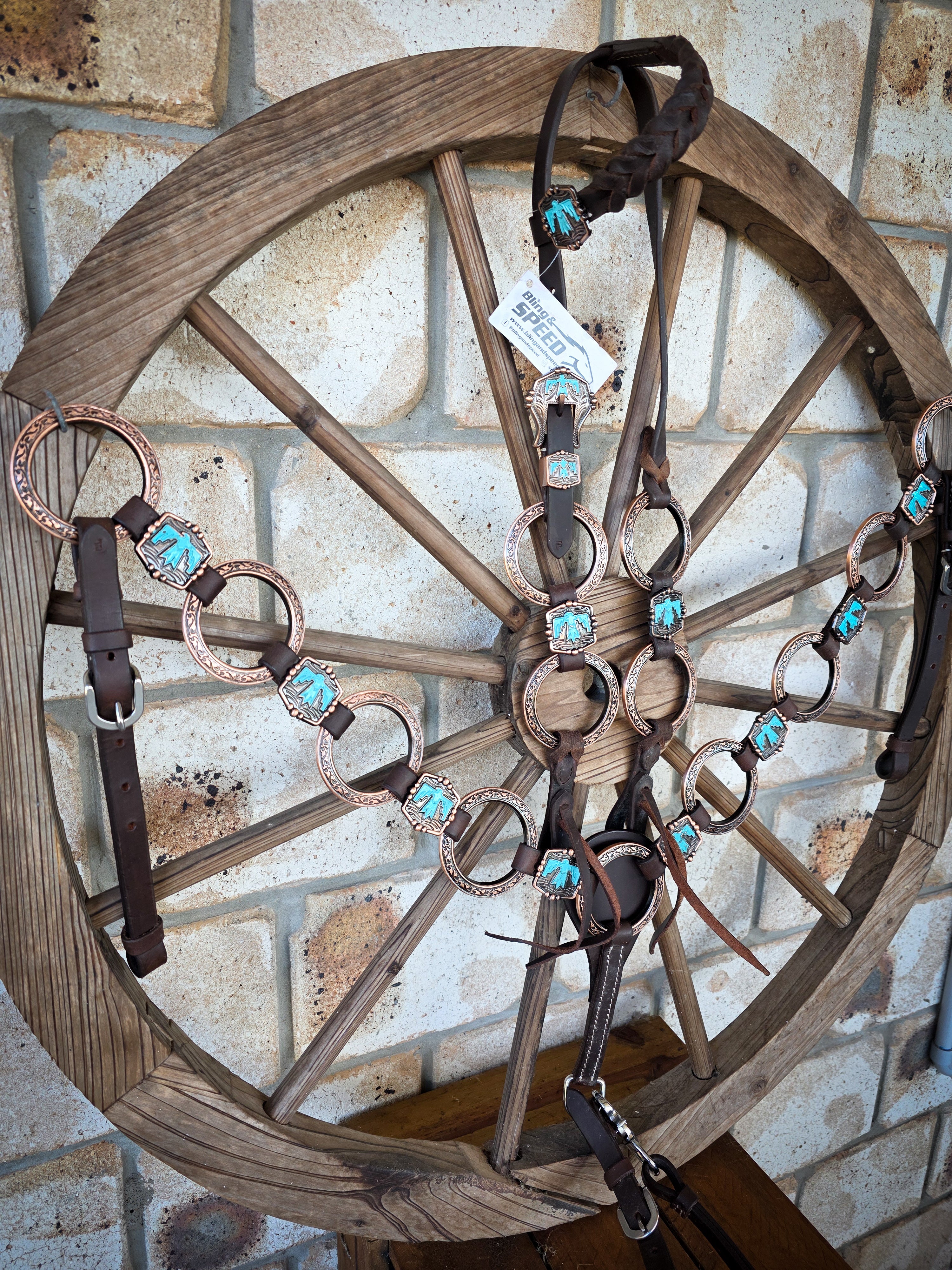 Turquoise Thunderbird Ring Tack Set