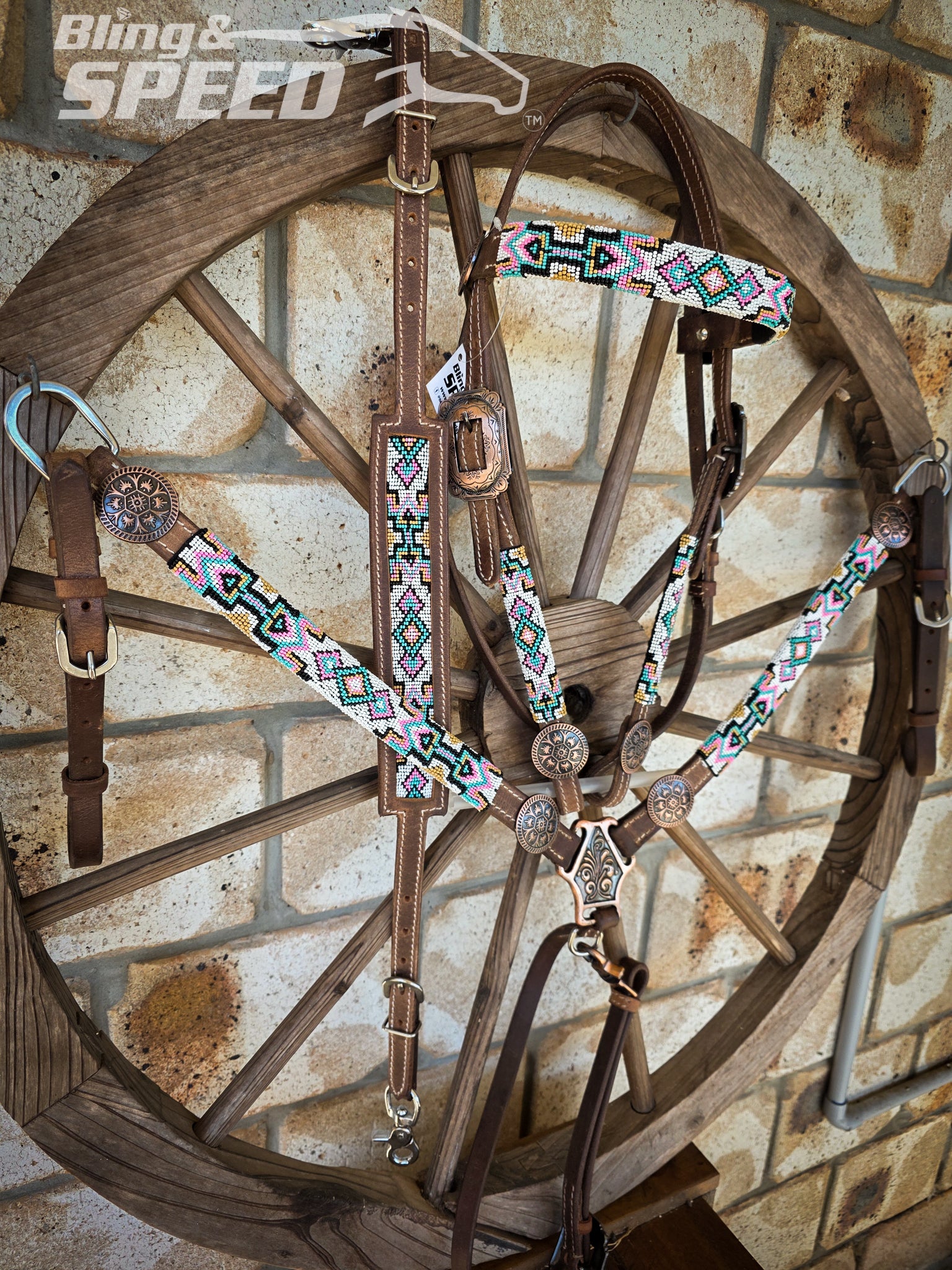 Pink Beaded Tack Set