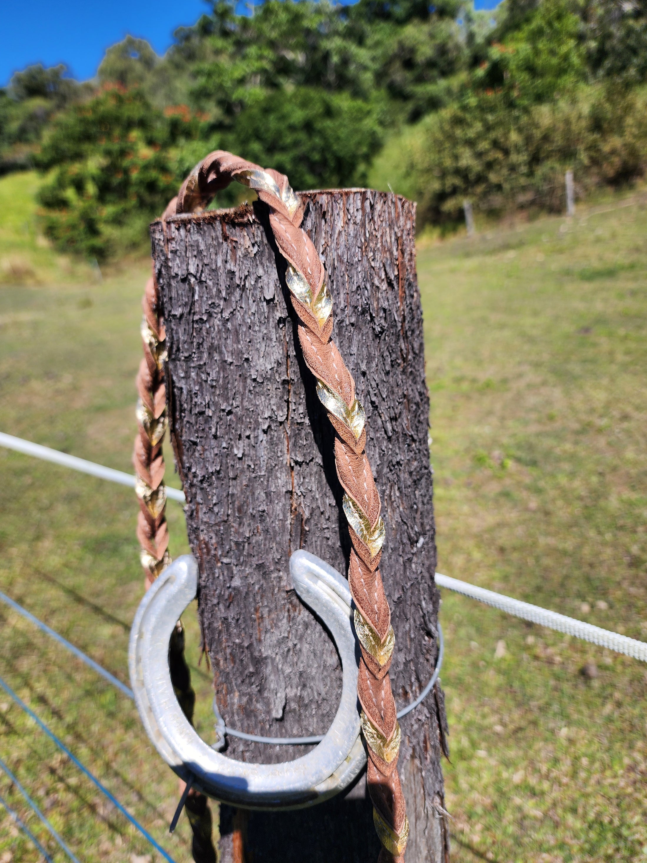 Twisted Bloodknot Barrel Reins - Gold