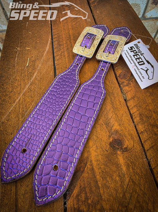 Purple Croc Spur Straps