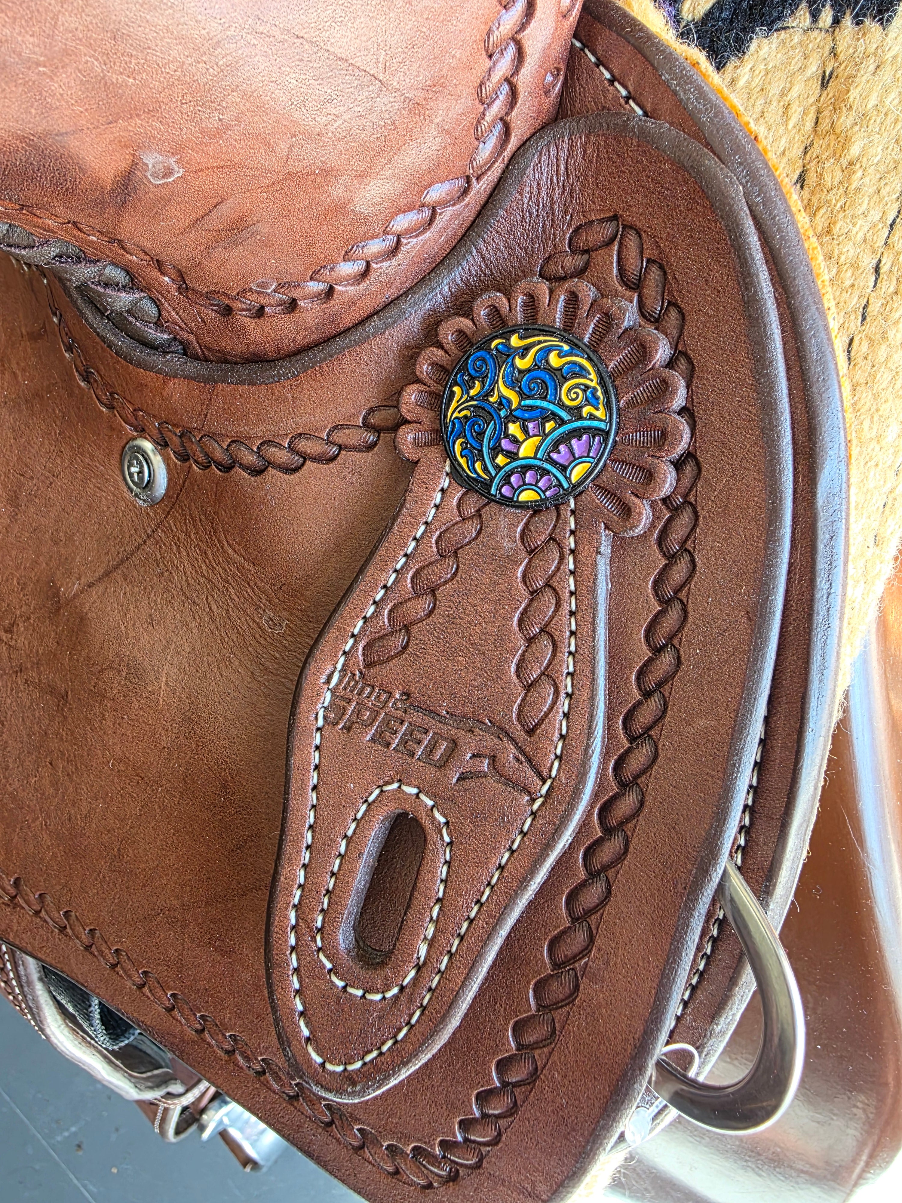 Bling and Speed All Round Western Saddle - 15.5" Seat, FQHB, 6.5" Gullet