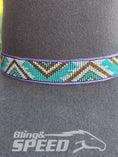 Load image into Gallery viewer, Turquoise and Gold Beaded Hat Band (7873212416238)
