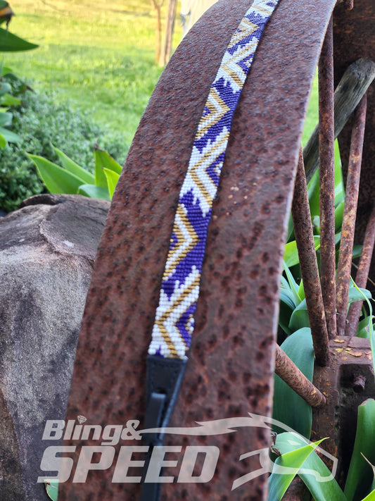Purple and Gold Beaded Hat Band (7873212481774)