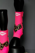 Load image into Gallery viewer, MEDIUM H20 Front & Rear Set with Cheetah Hide Straps Support Boots with Bells - Medium (7873221755118)
