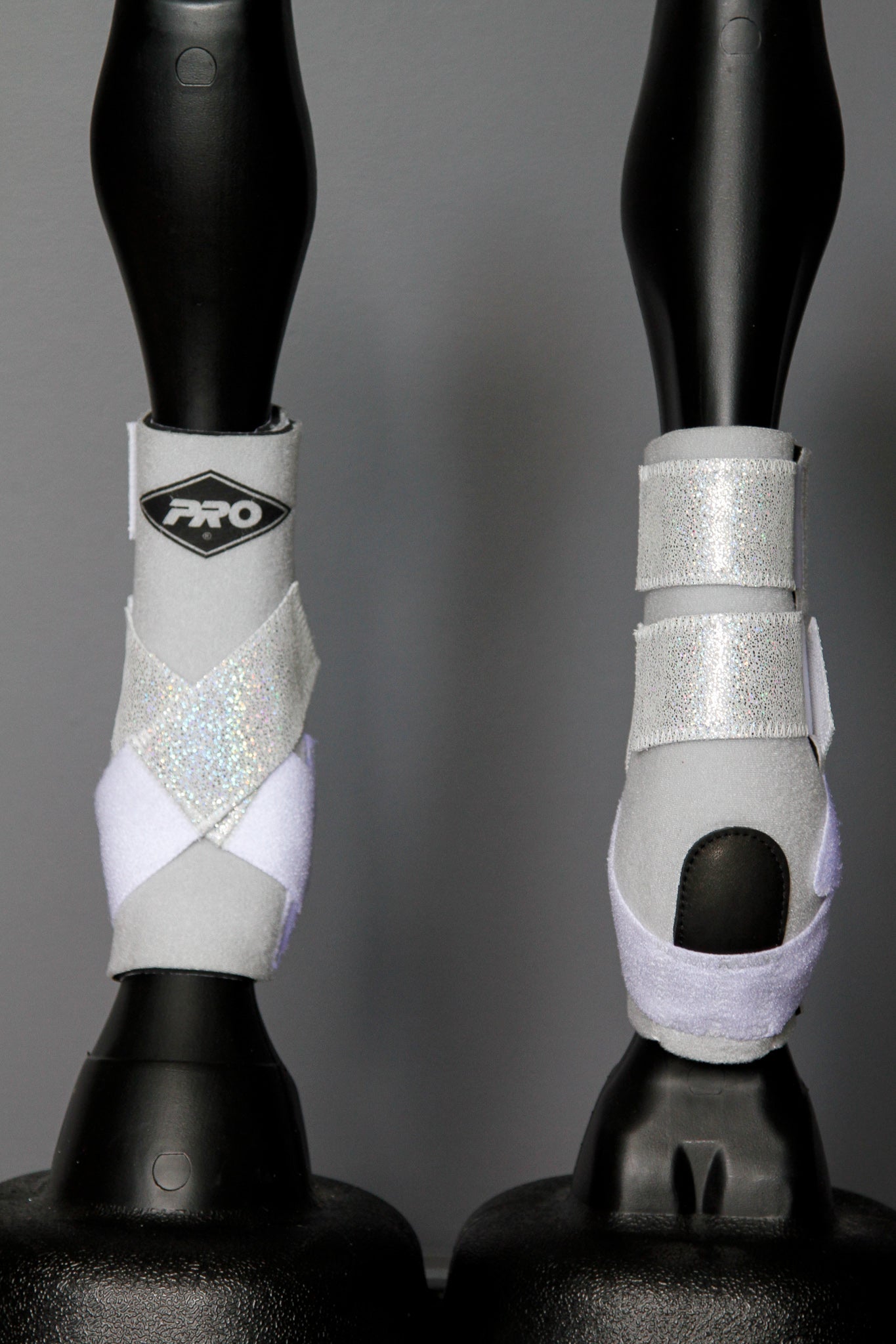 White H20 Custom Sparkle Leather Strap Support Boots (7883410473198)