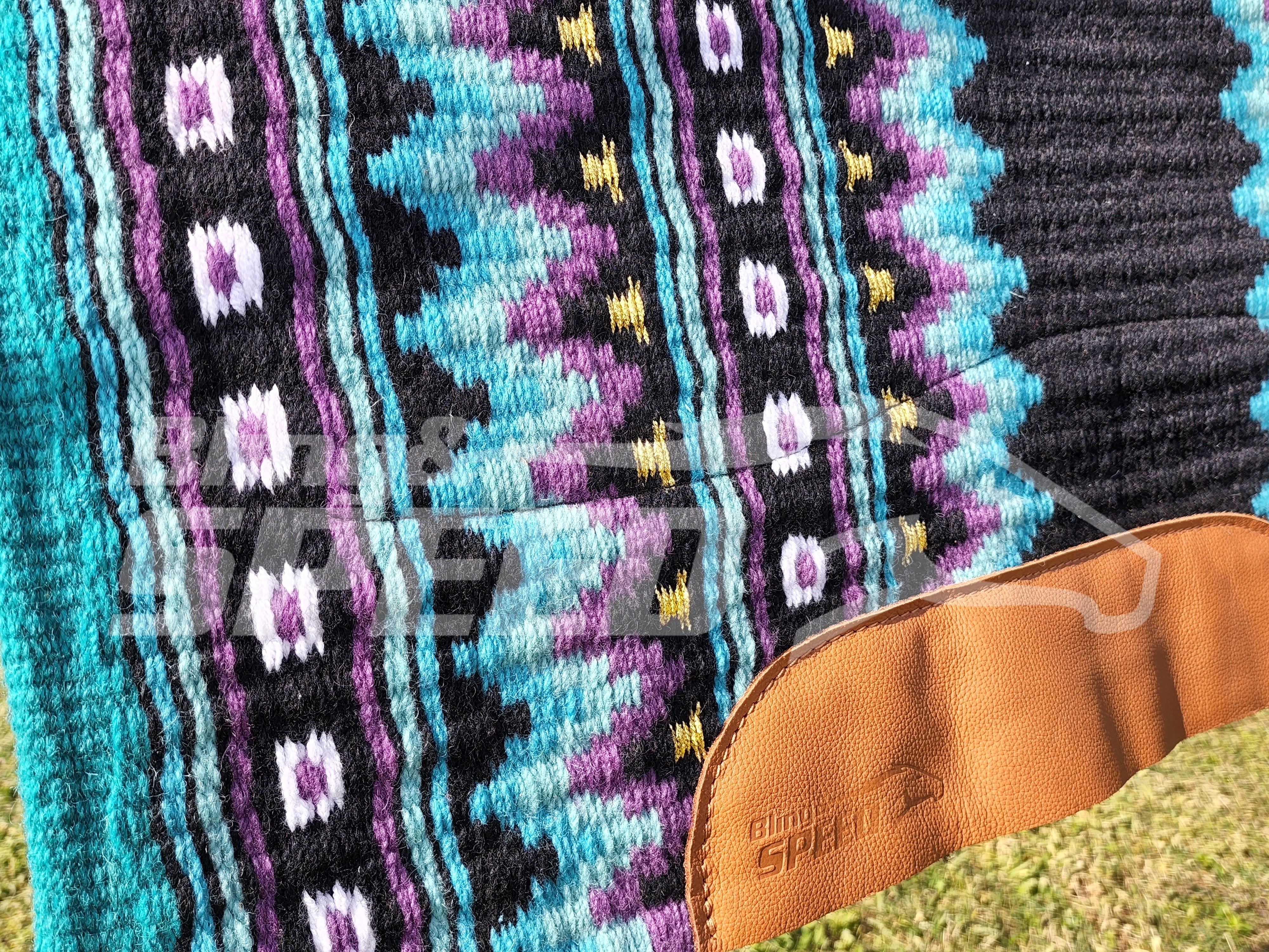 26. "Purple, Gold and Teal" Unicorn Saddle Pad (7873219526894)
