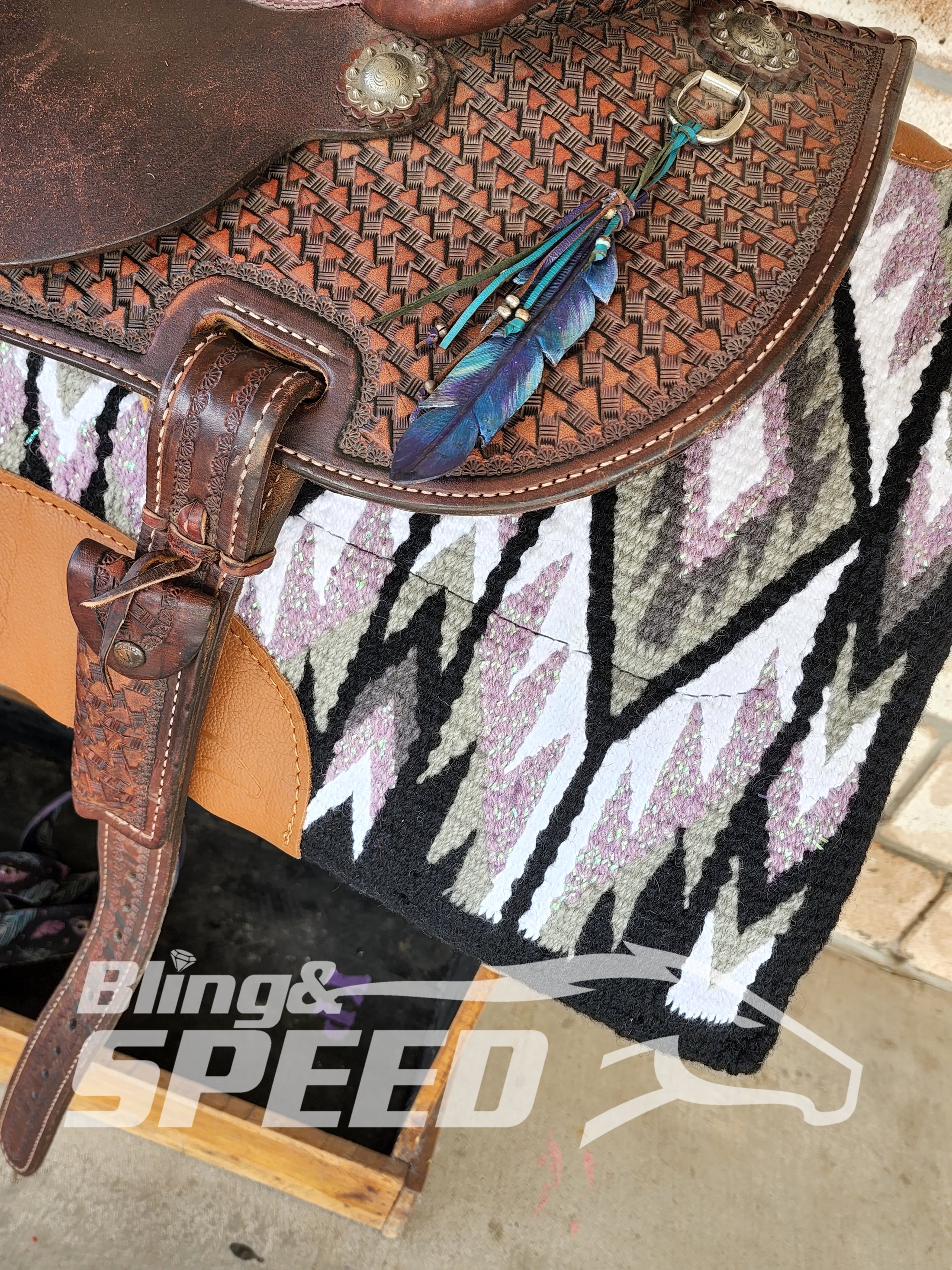 18. "Navajo Grey and Lavender" Unicorn Saddle Pad (7873219592430)
