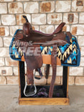 Load image into Gallery viewer, 20. "Navajo Teal" Unicorn Saddle Pad (7873219723502)
