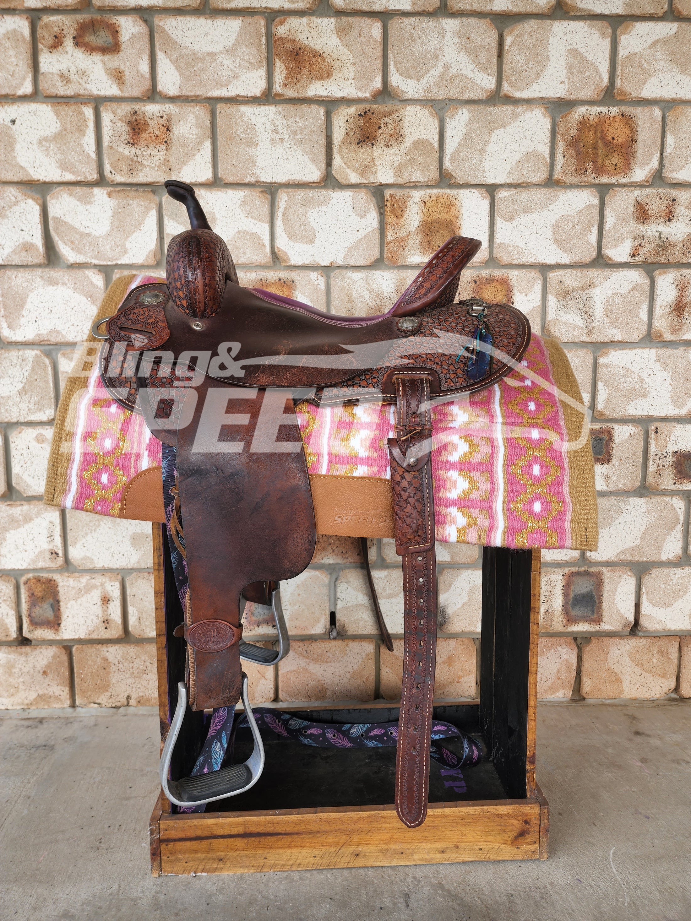 24. "Pink and Gold" Unicorn Saddle Pad (7873219231982)