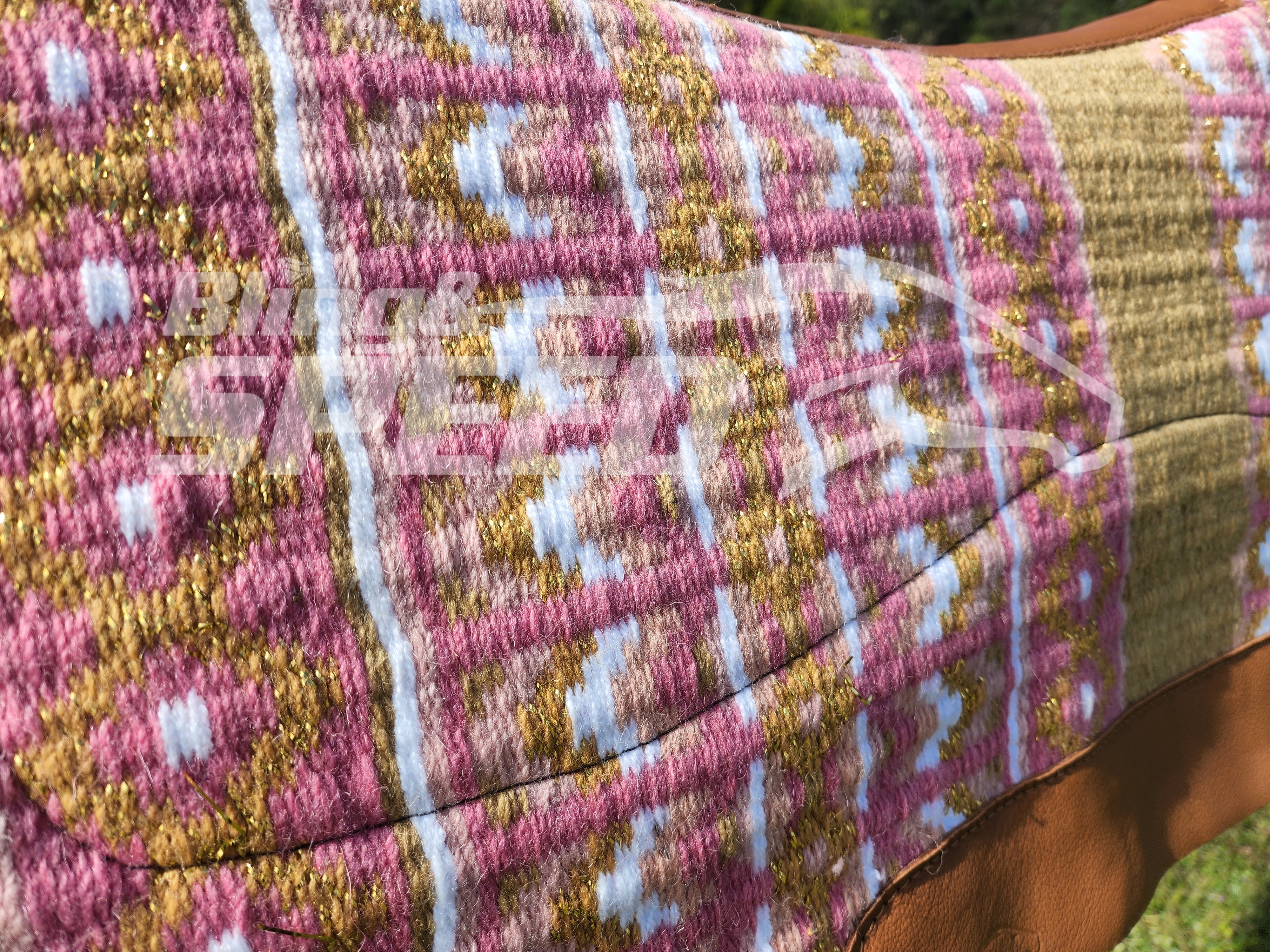 24. "Pink and Gold" Unicorn Saddle Pad (7873219231982)