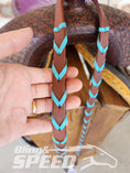 Load image into Gallery viewer, Bling and Speed Turquoise Laced Barrel Reins (7873220641006)
