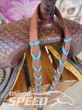 Load image into Gallery viewer, Bling and Speed Turquoise Laced Barrel Reins (7873220641006)
